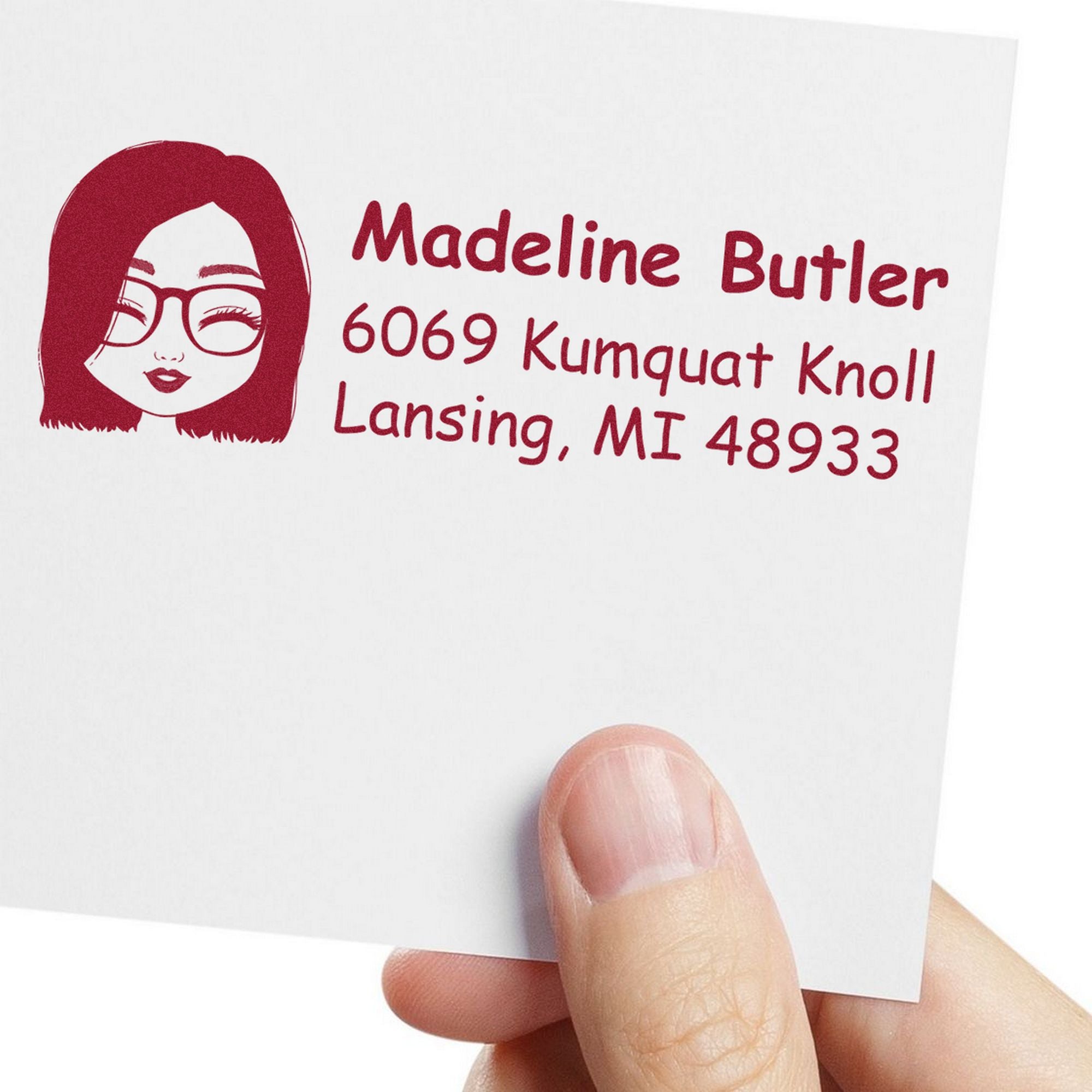 Ms Madeline Bitmoji Customized Address Stamp Pre-Inked