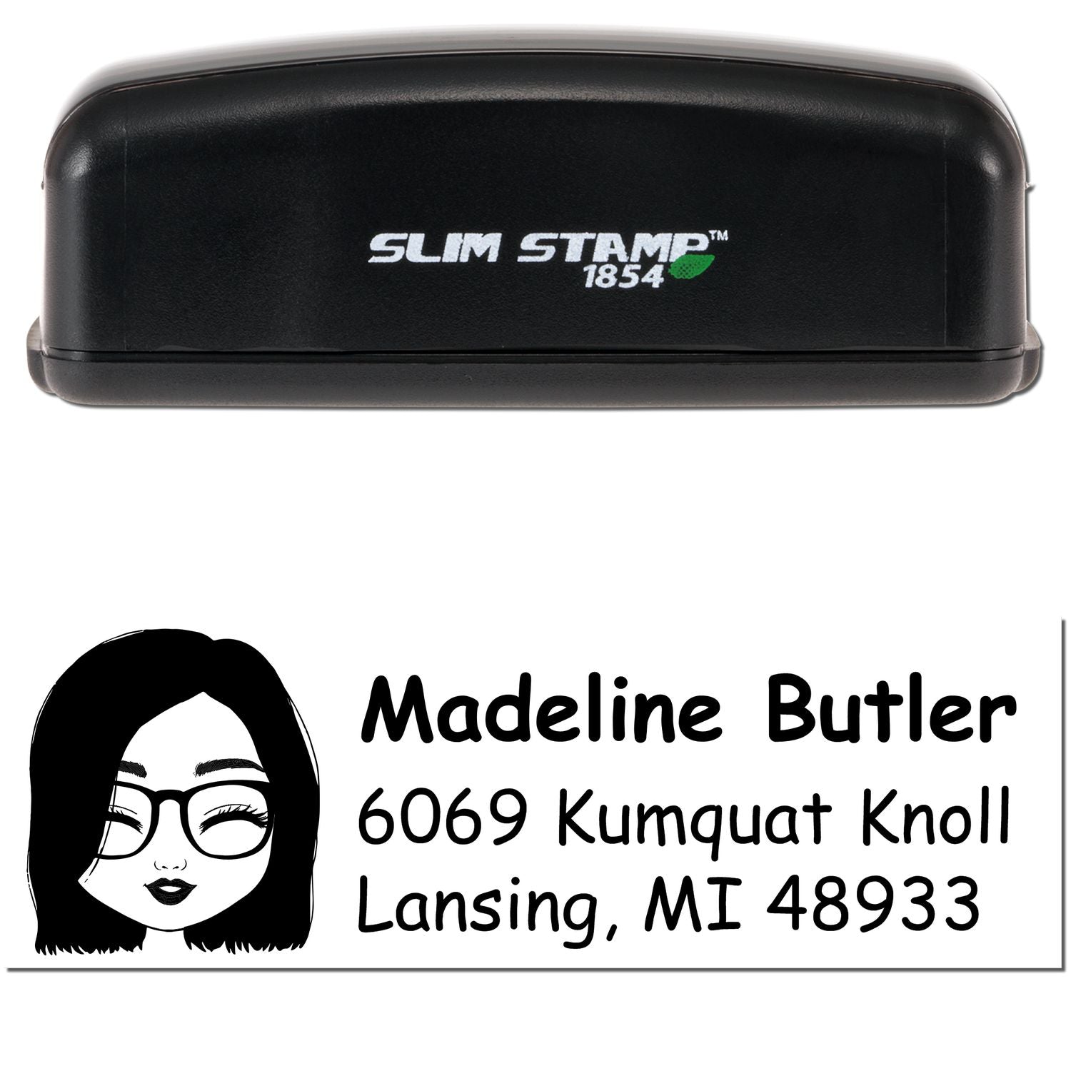 Ms Madeline Bitmoji Customized Address Stamp Pre-Inked