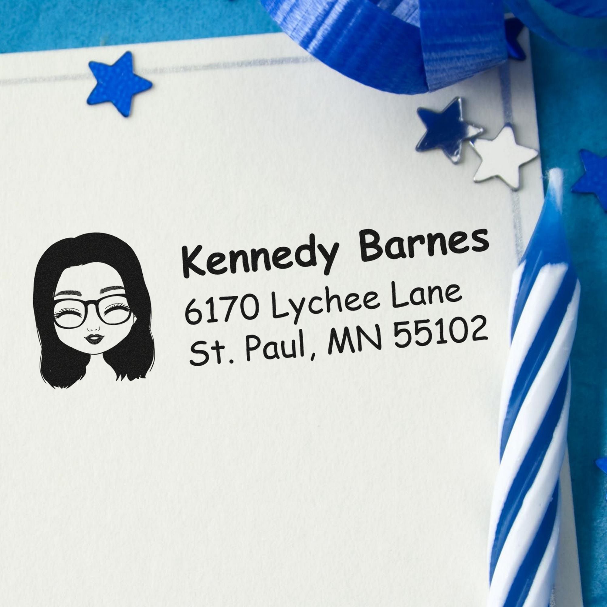 Ms Kennedy Bitmoji Customized Address Stamp Pre-Inked