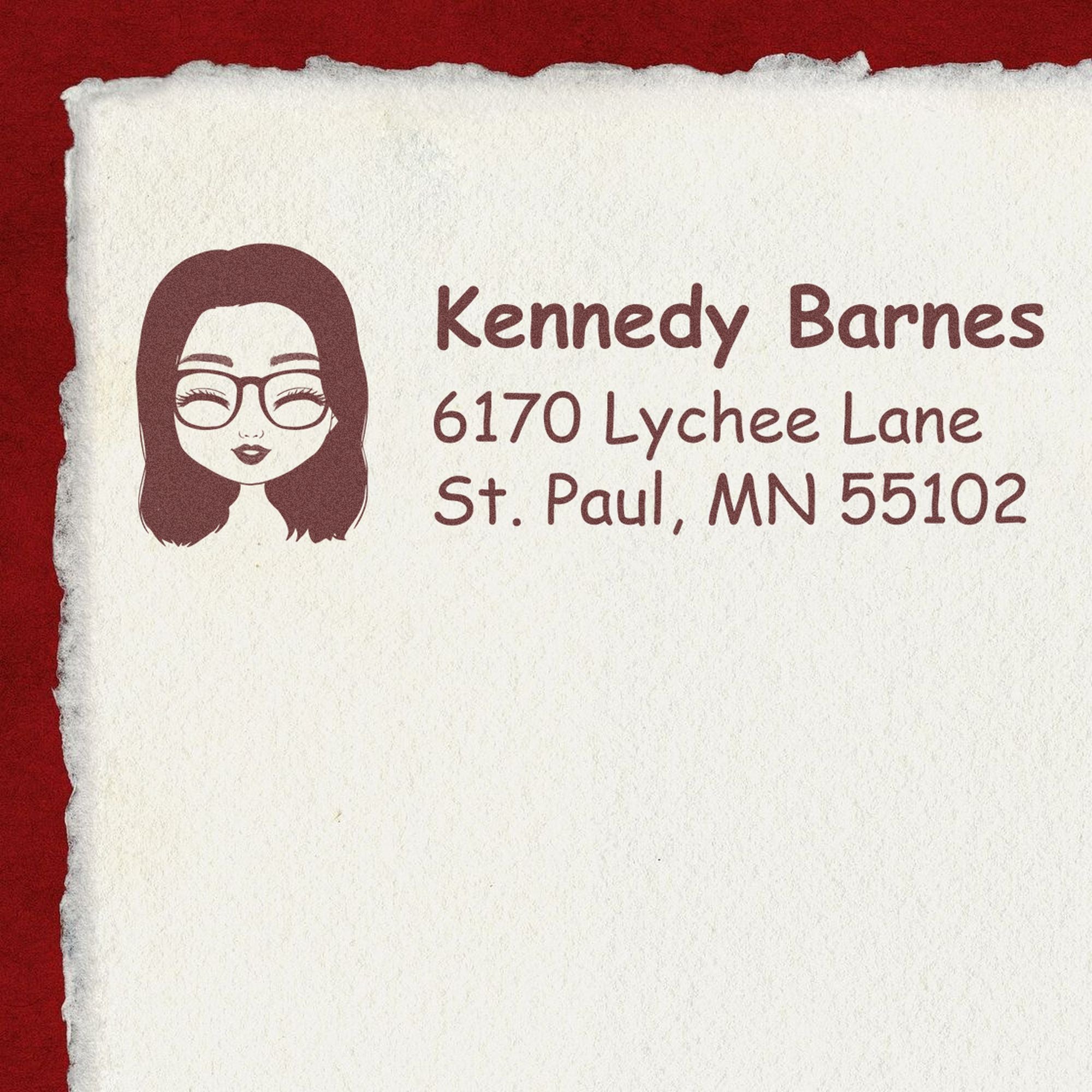 Ms Kennedy Bitmoji Pre-Inked Address Stamp for House