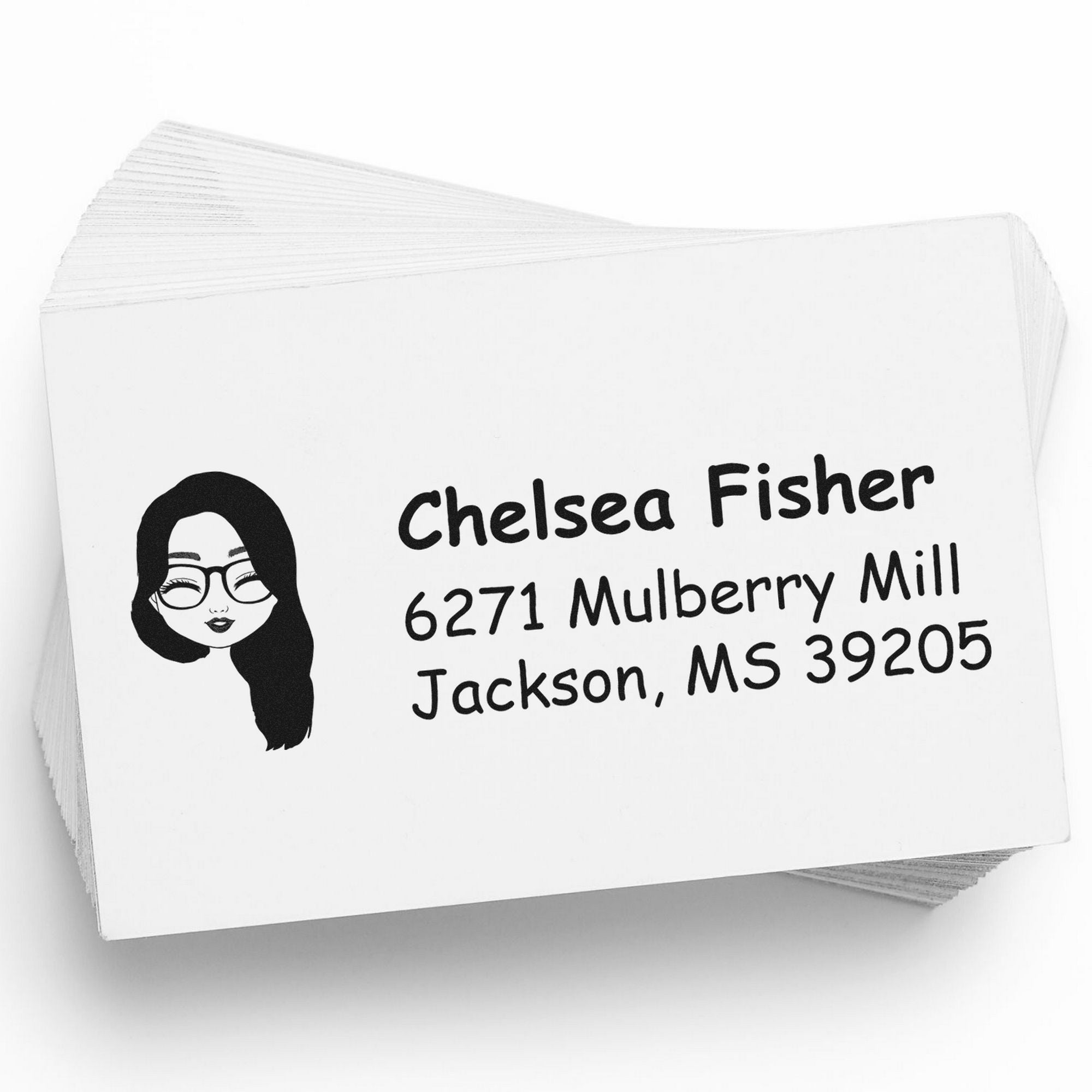 Ms Chelsea Bitmoji Self-Inking Home Address Stamp