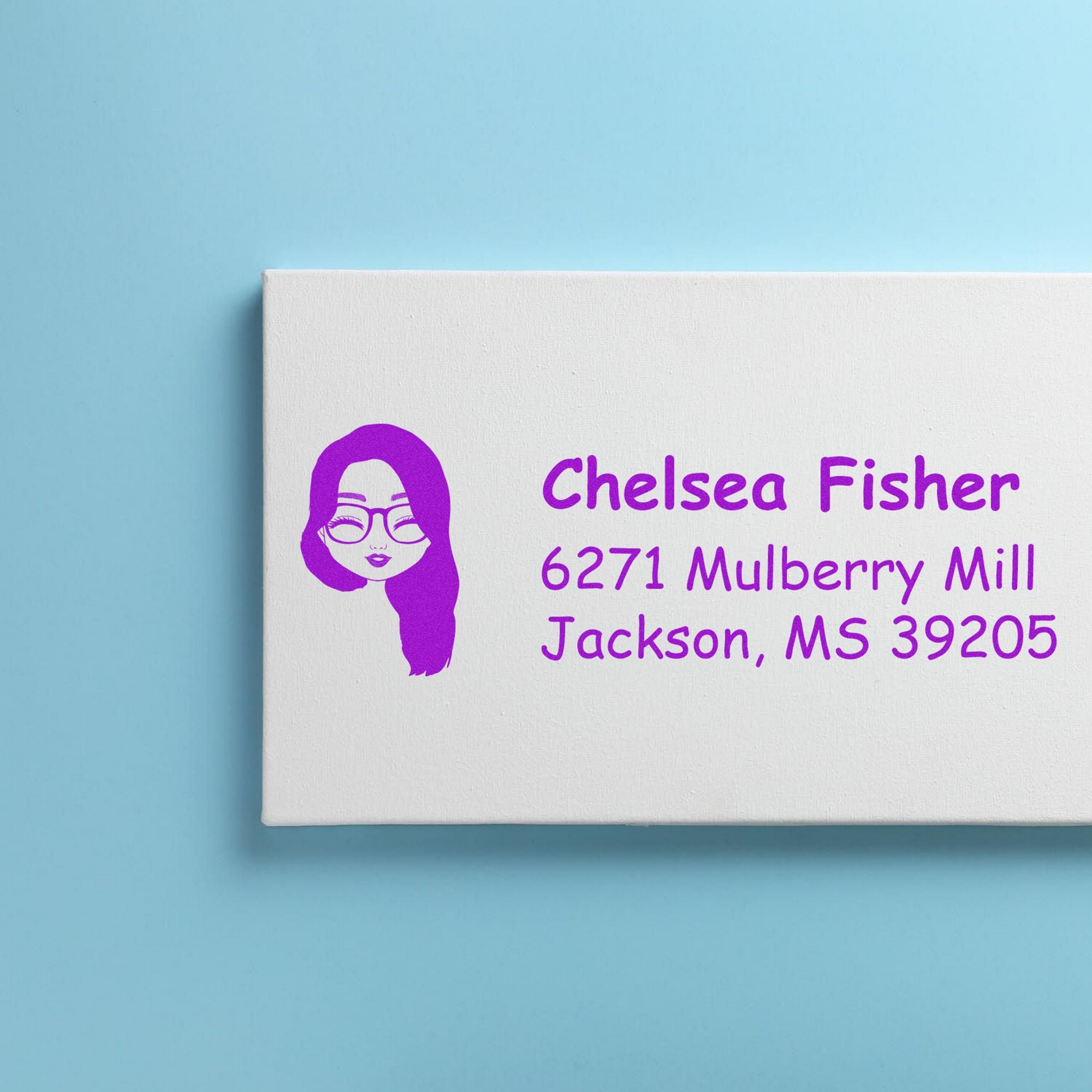 Ms Chelsea Bitmoji Pre-Inked Address Stamp for House