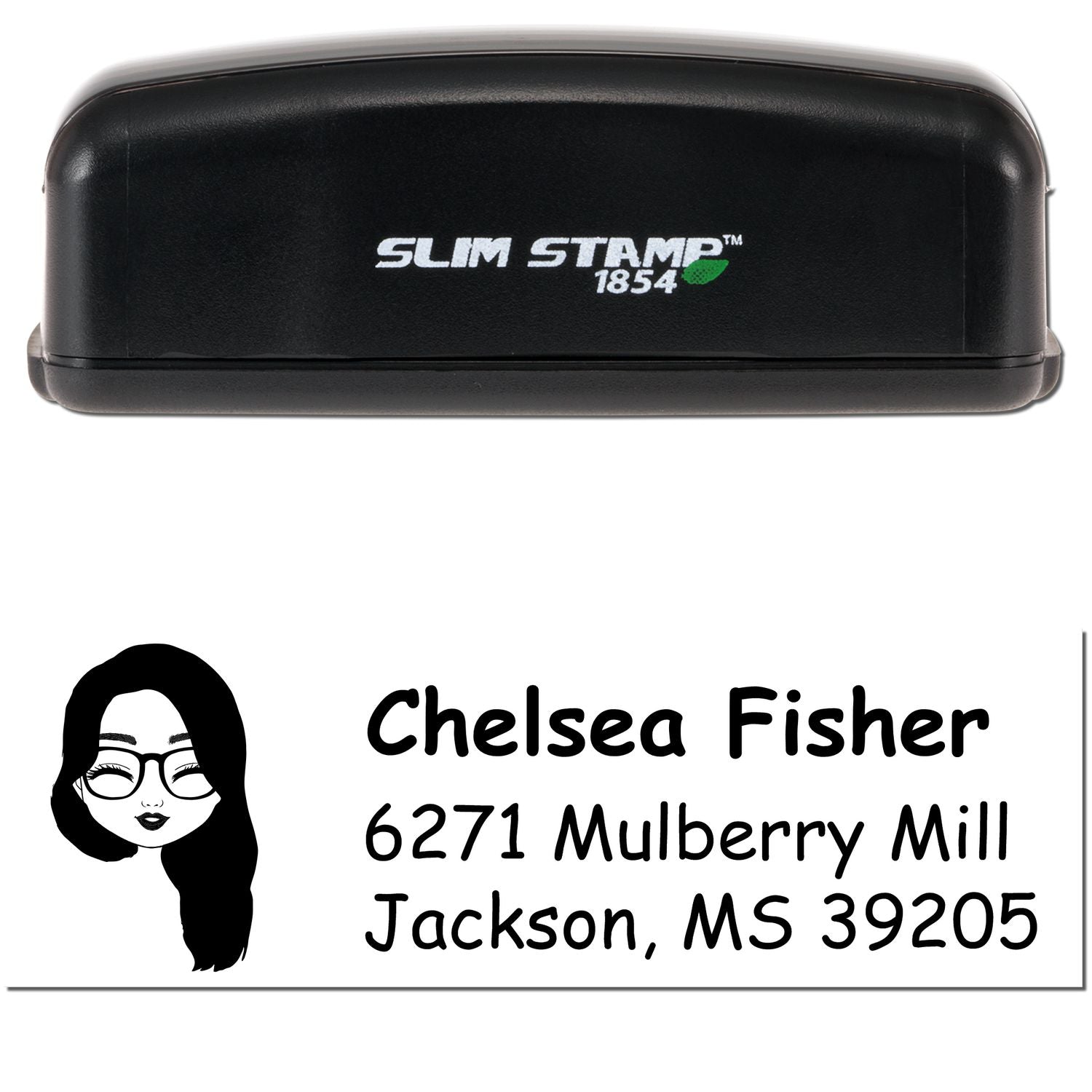 Ms Chelsea Bitmoji Customized Address Stamp Pre-Inked