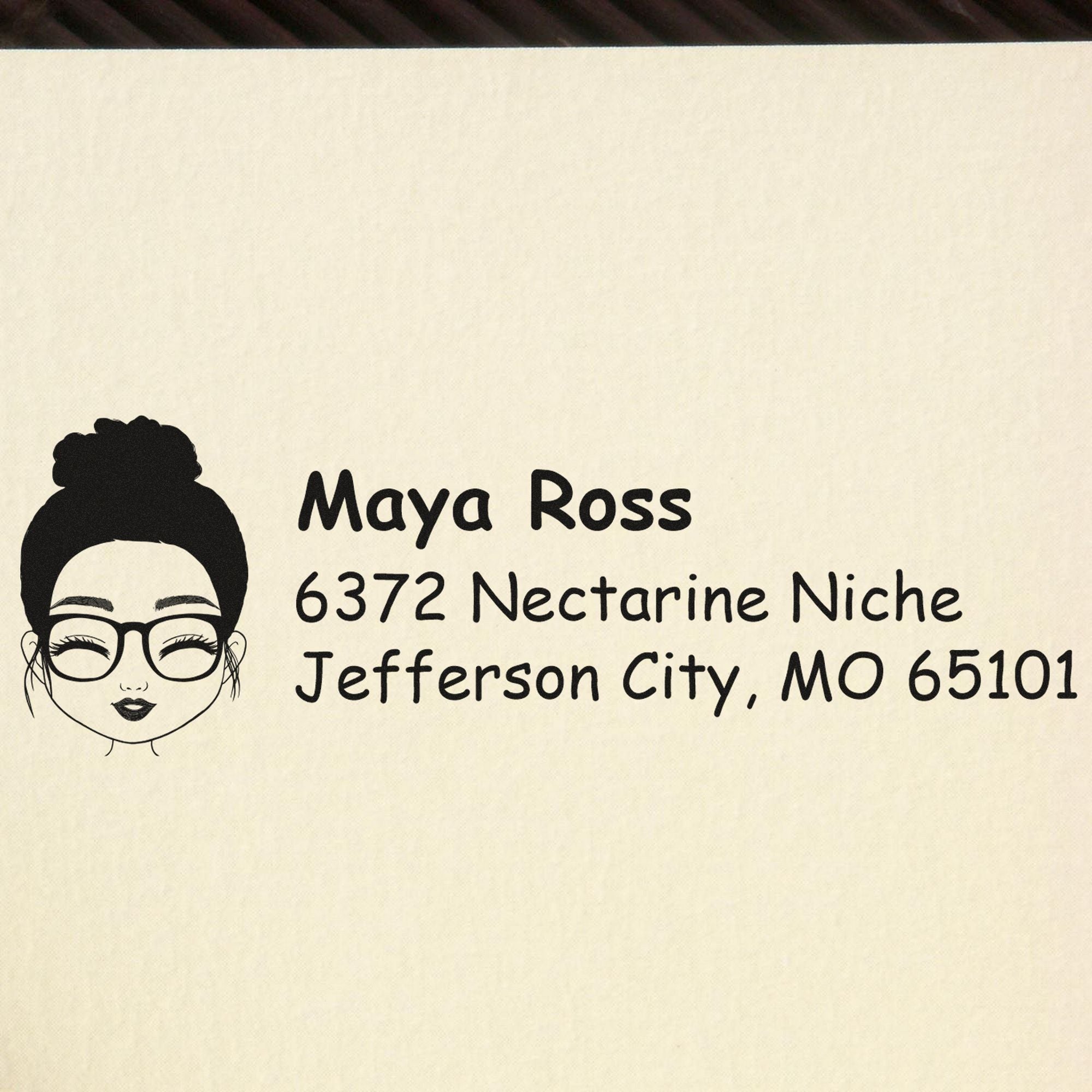 Ms Maya Bitmoji Pre-Inked Address Stamp for House