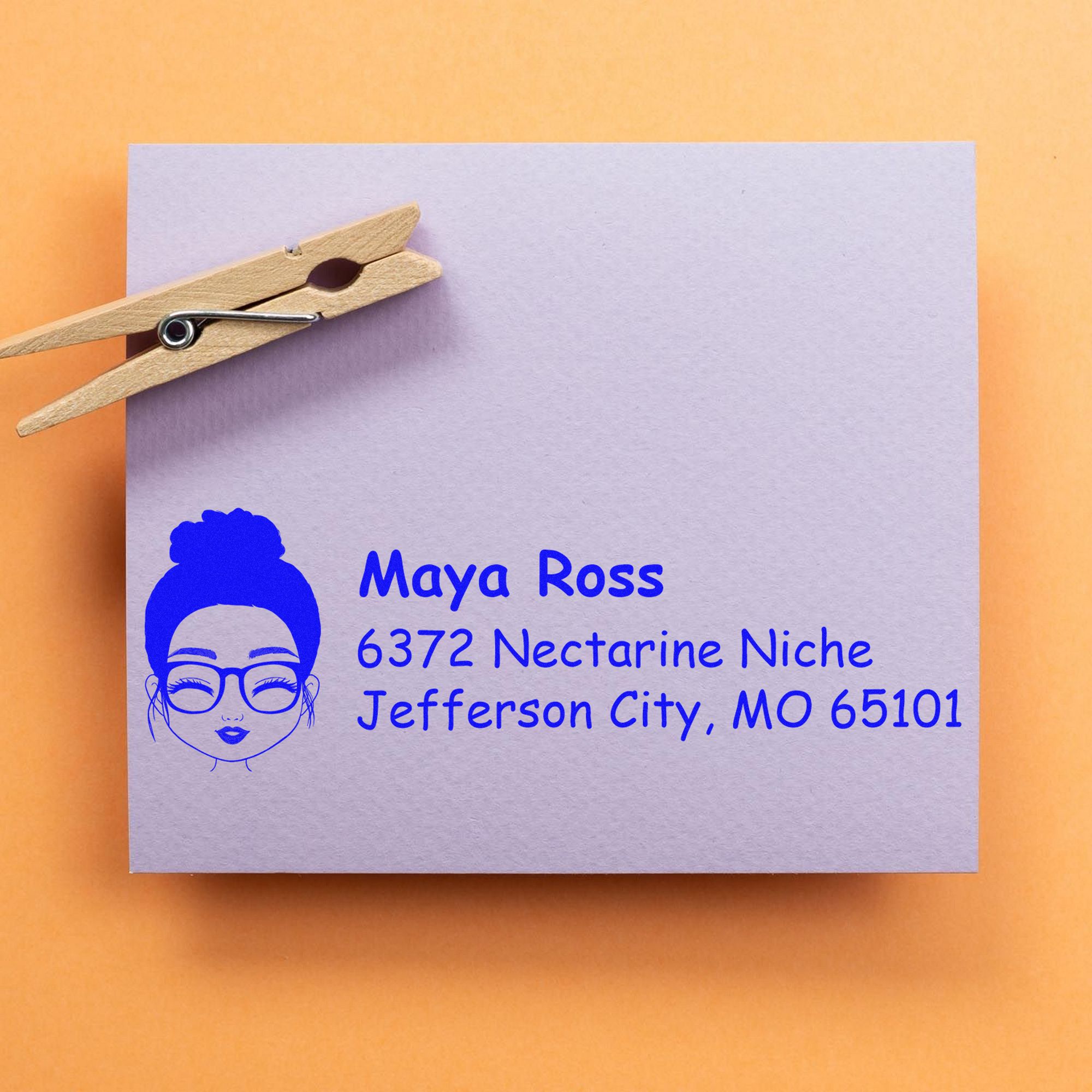 Ms Maya Bitmoji Self-Inking Home Address Stamp