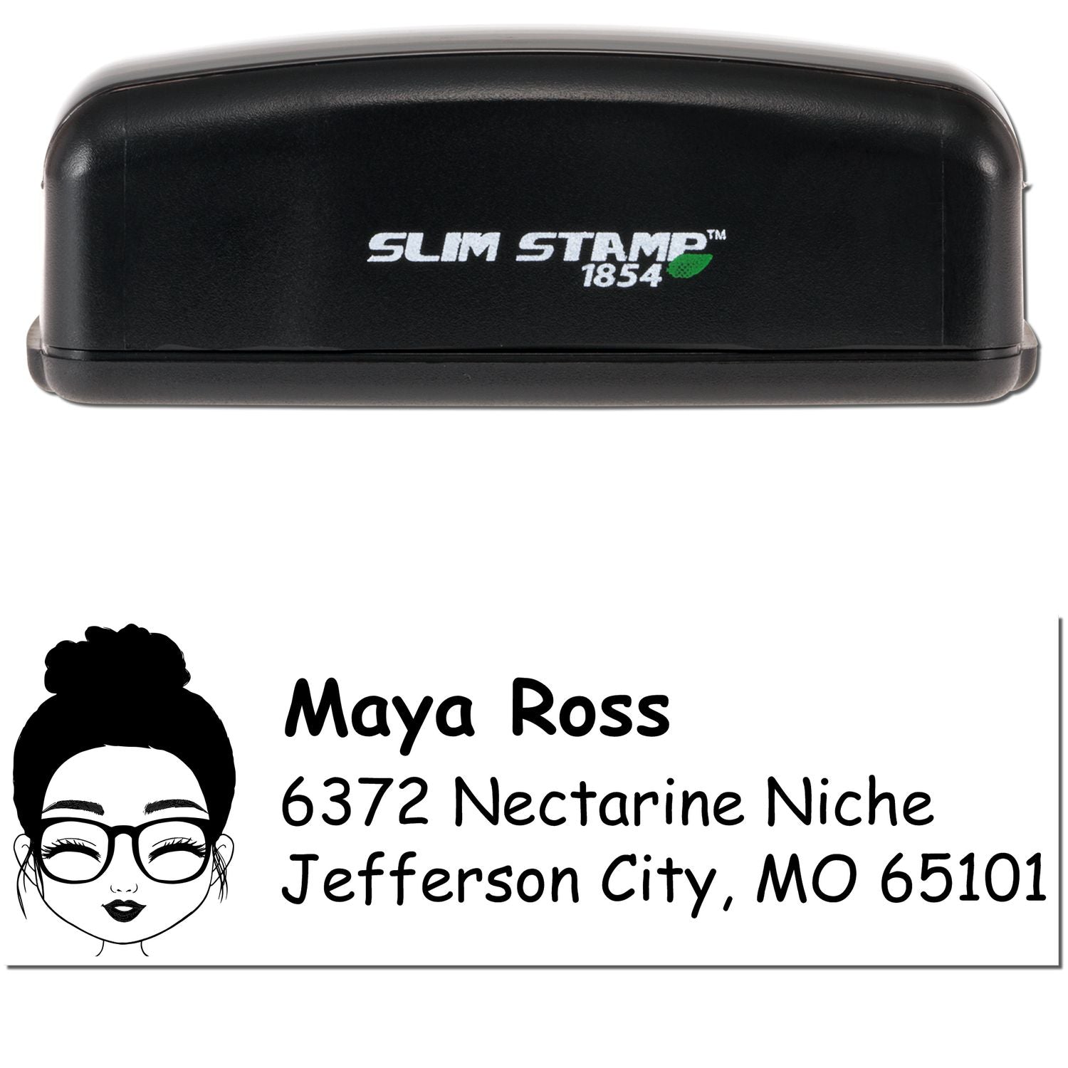 Ms Maya Bitmoji Customized Address Stamp Pre-Inked