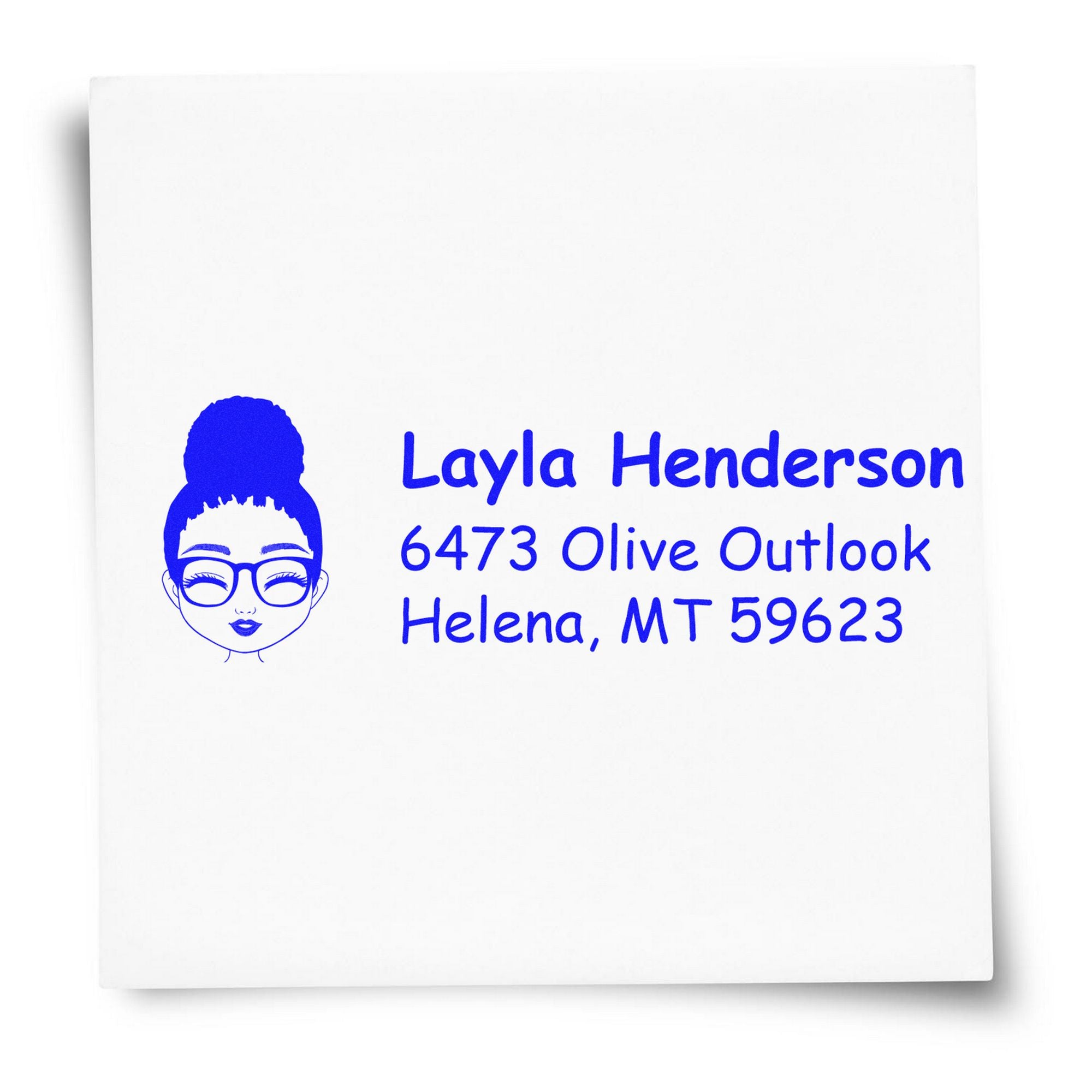 Wood Handle Ms Layla Bitmoji Address Stamp