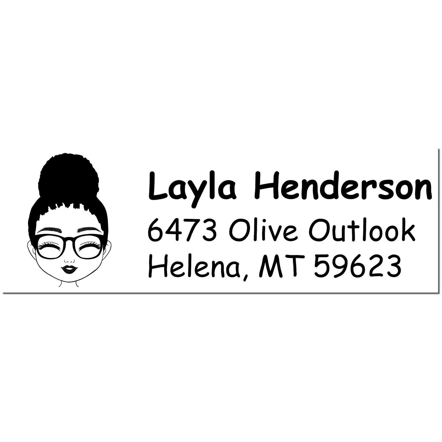 Wood Handle Ms Layla Bitmoji Address Stamp