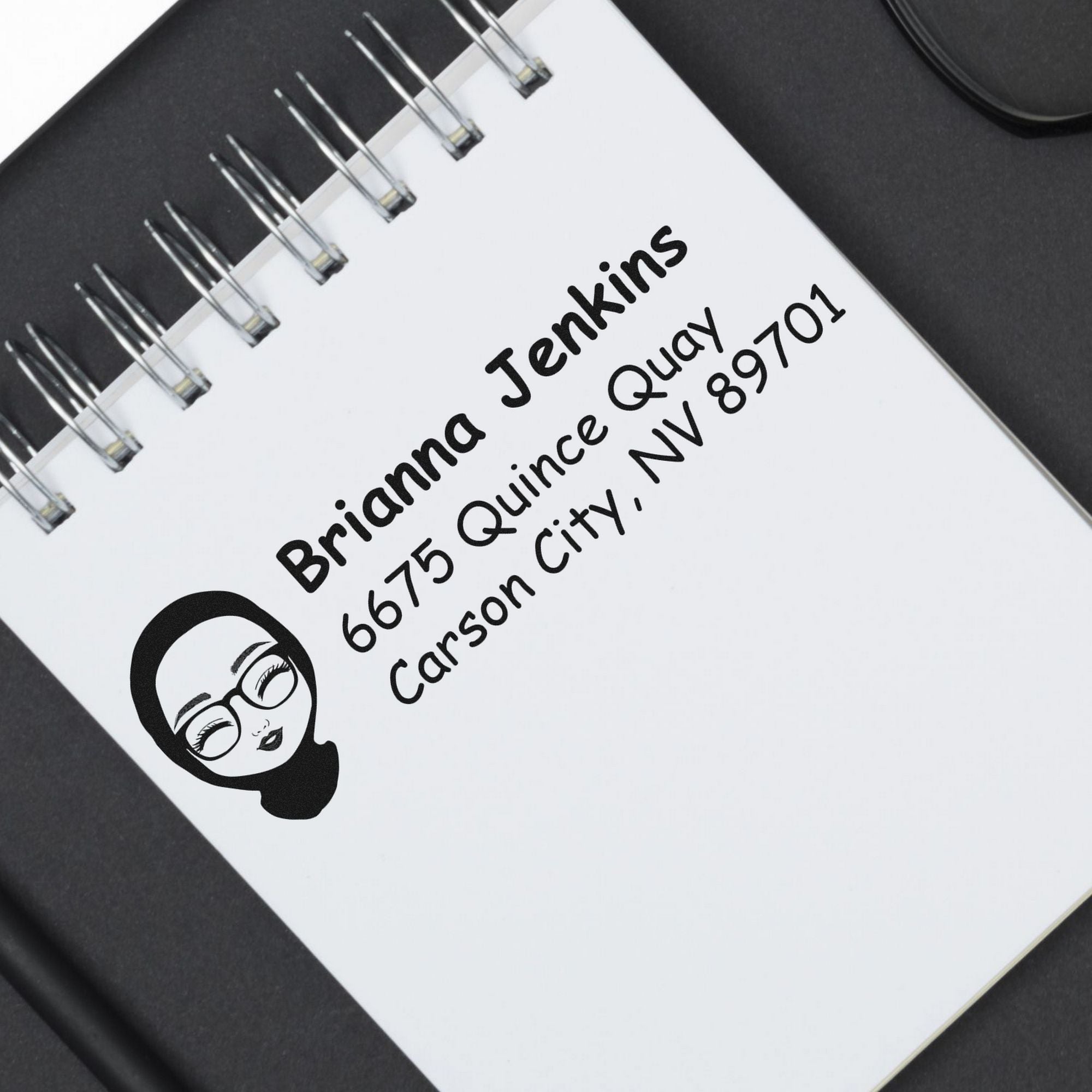 Ms Brianna Bitmoji Self-Inking Home Address Stamp