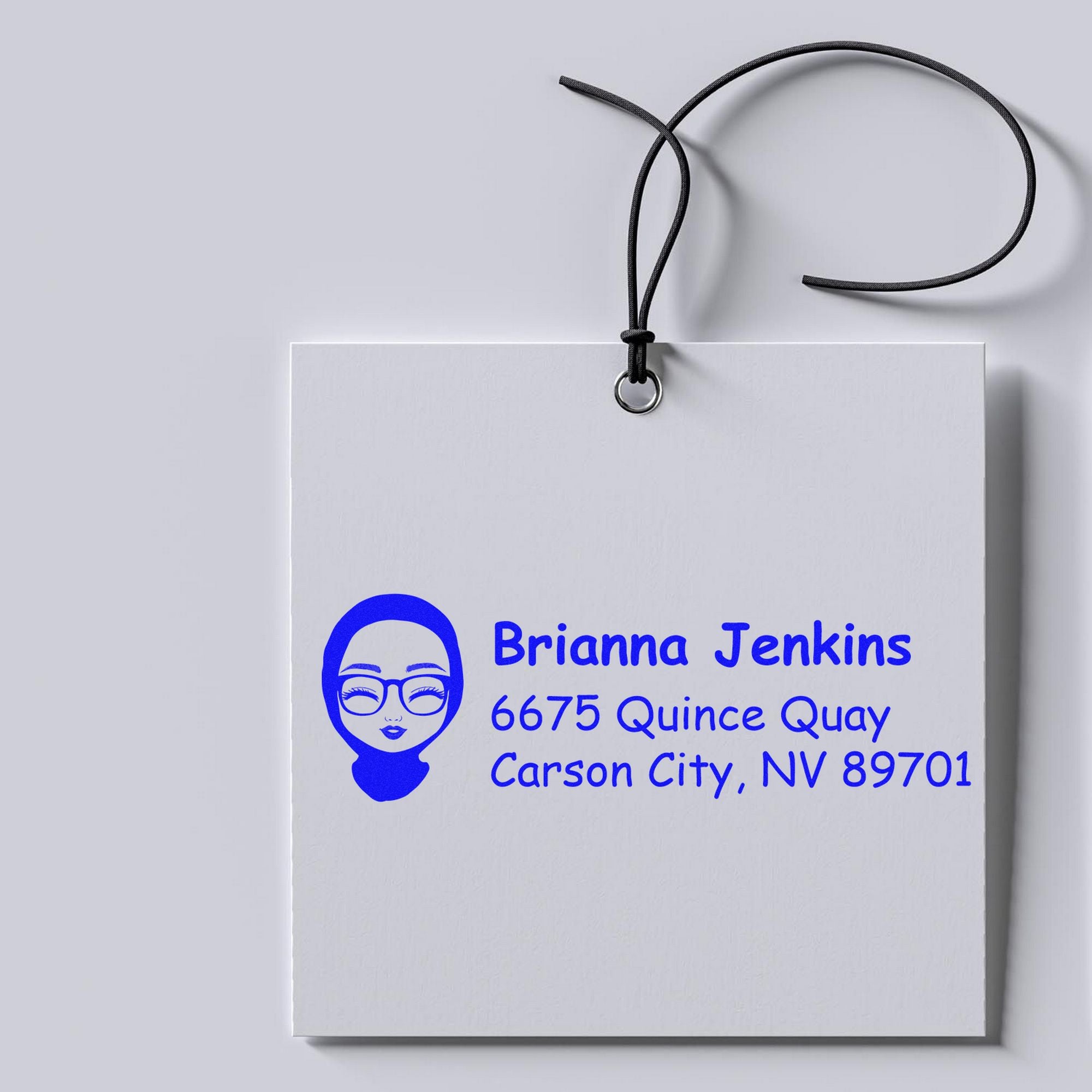 Wood Handle Ms Brianna Bitmoji Address Stamp