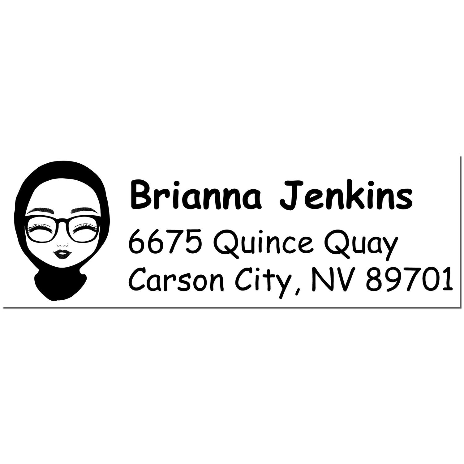 Wood Handle Ms Brianna Bitmoji Address Stamp