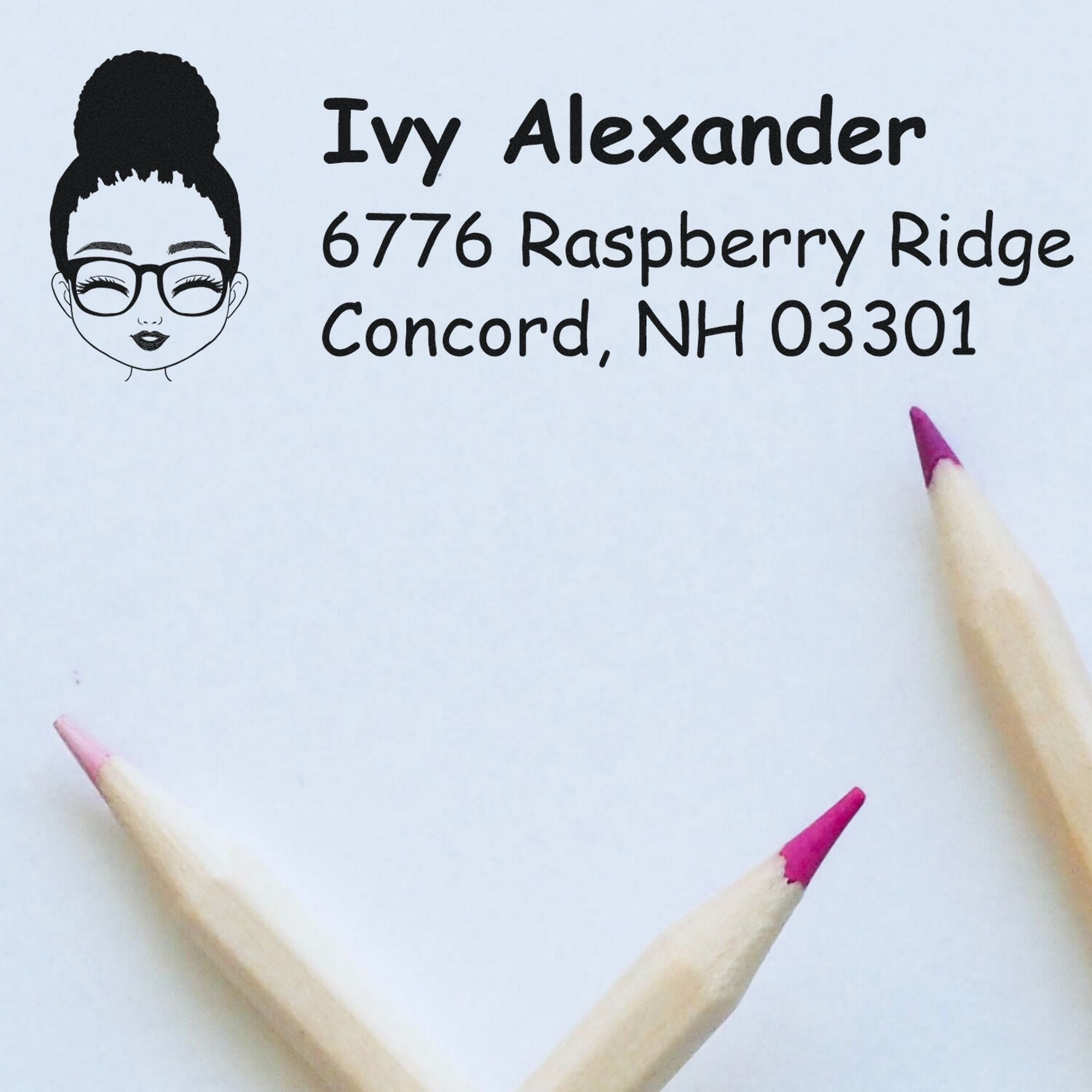 Ms Ivy Bitmoji Pre-Inked Address Stamp for House