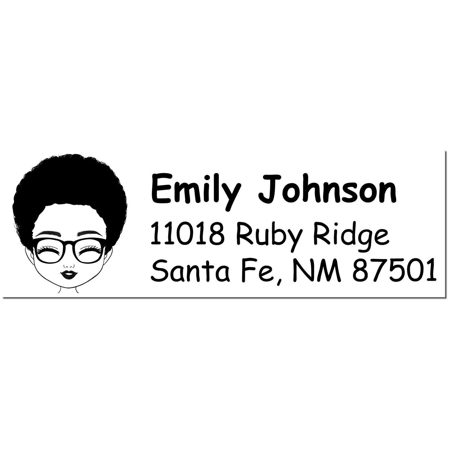 Wood Handle Ms Emily Bitmoji Address Stamp