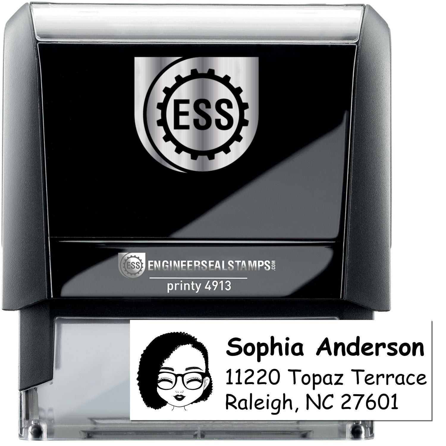 Ms Sophia Bitmoji Self-Inking Home Address Stamp