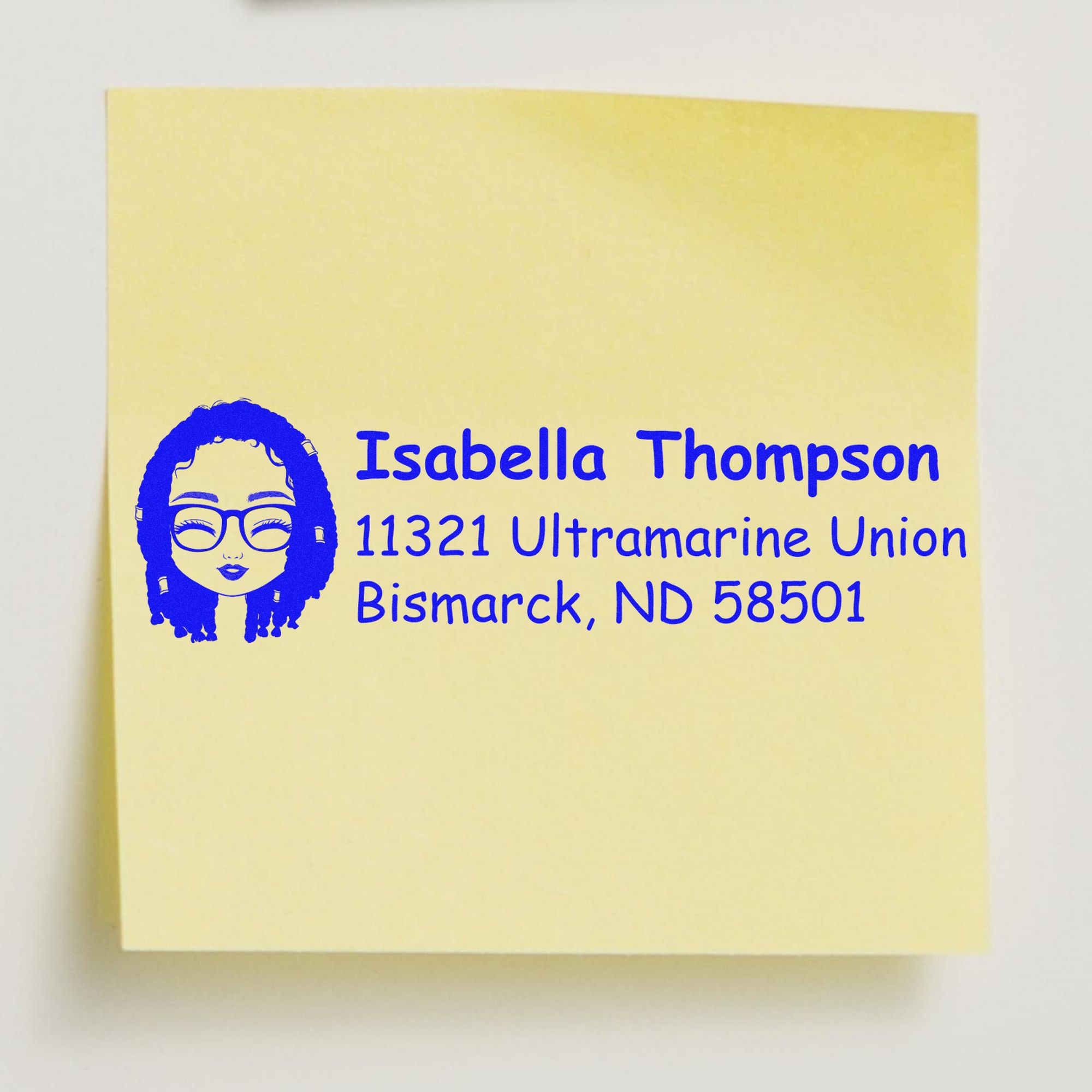 Wood Handle Ms Isabella Bitmoji Address Stamp