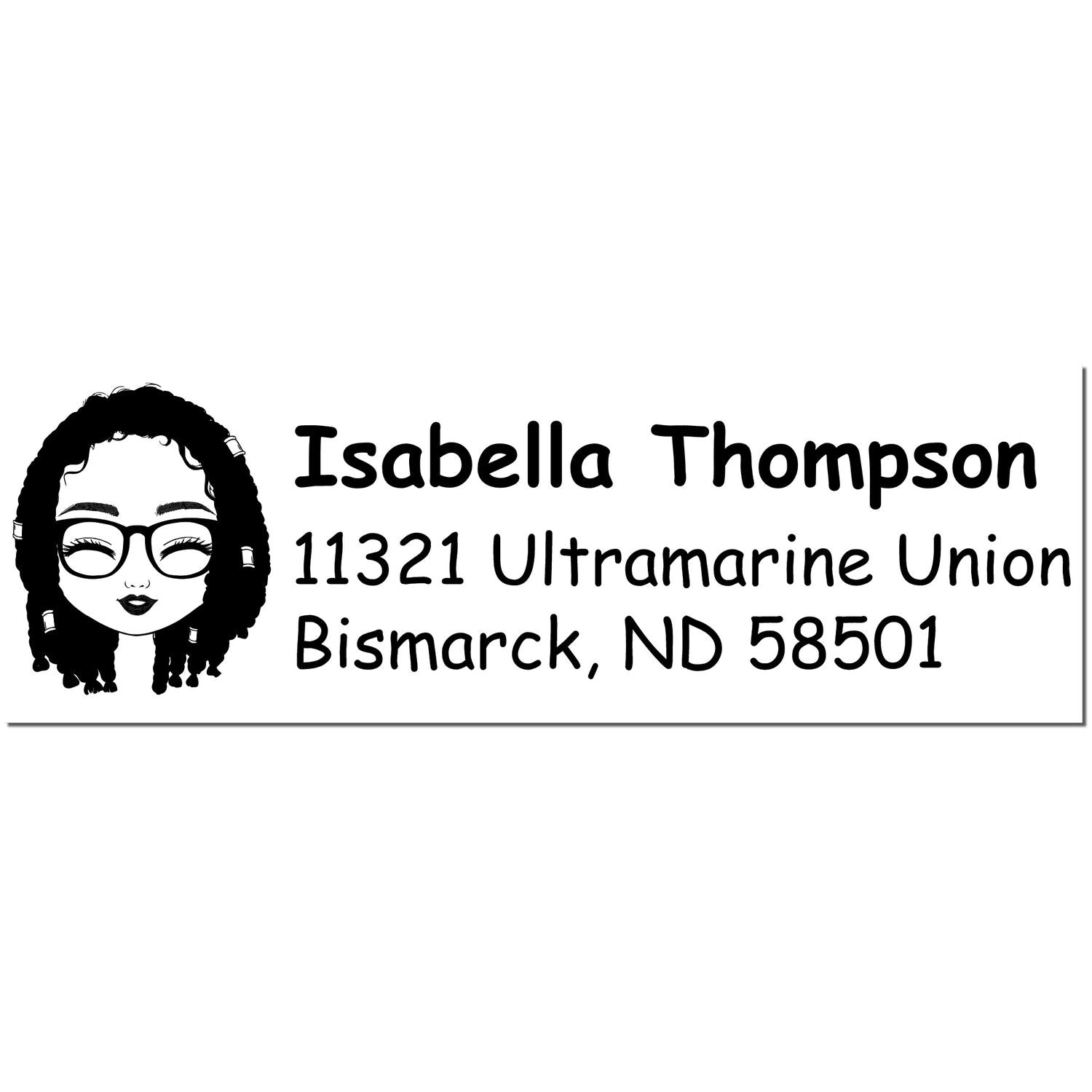 Wood Handle Ms Isabella Bitmoji Address Stamp