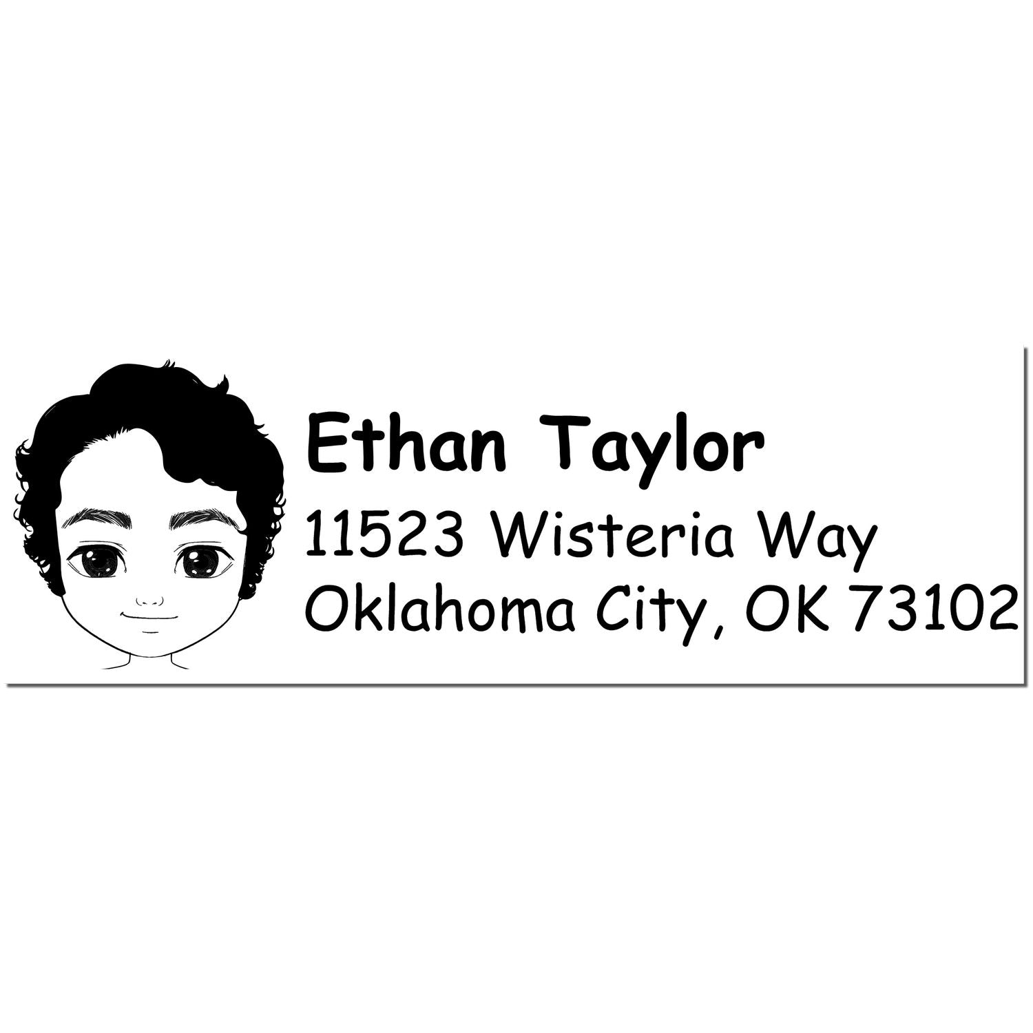 Wood Handle Mr Ethan Bitmoji Address Stamp