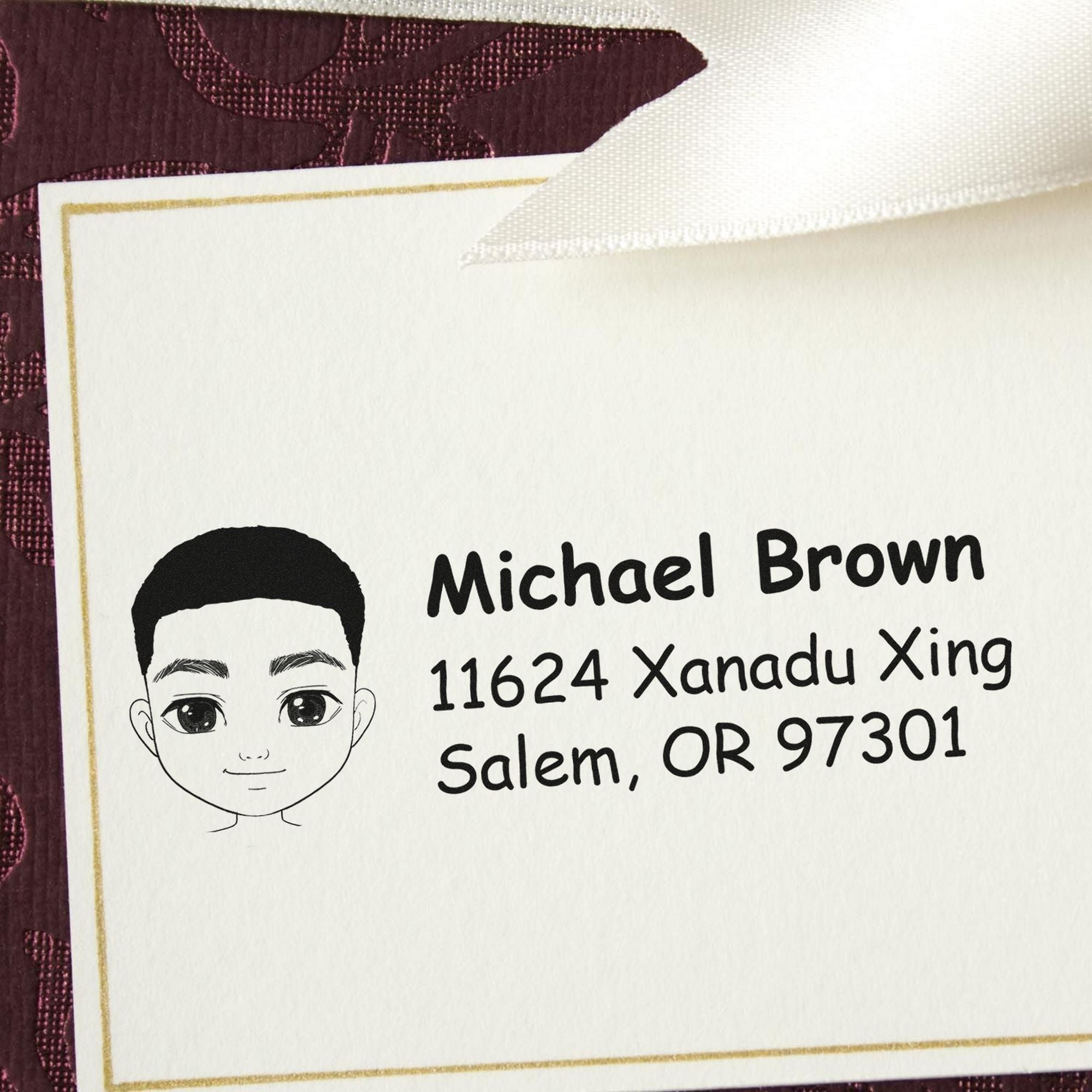 Mr Michael Bitmoji Pre-Inked Address Stamp for House