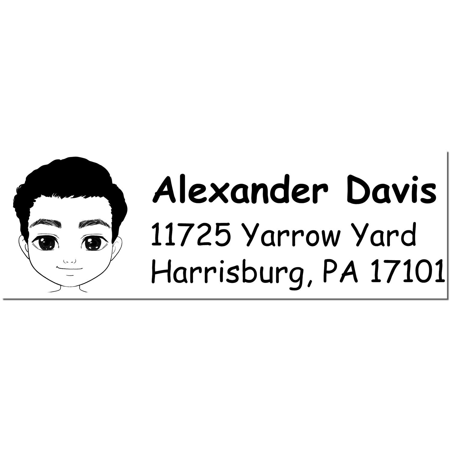 Wood Handle Mr Alexander Bitmoji Address Stamp