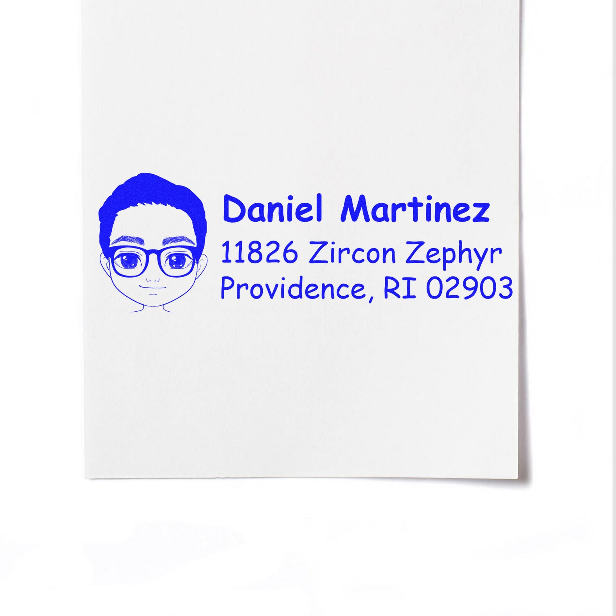 Wood Handle Mr Daniel Bitmoji Address Stamp