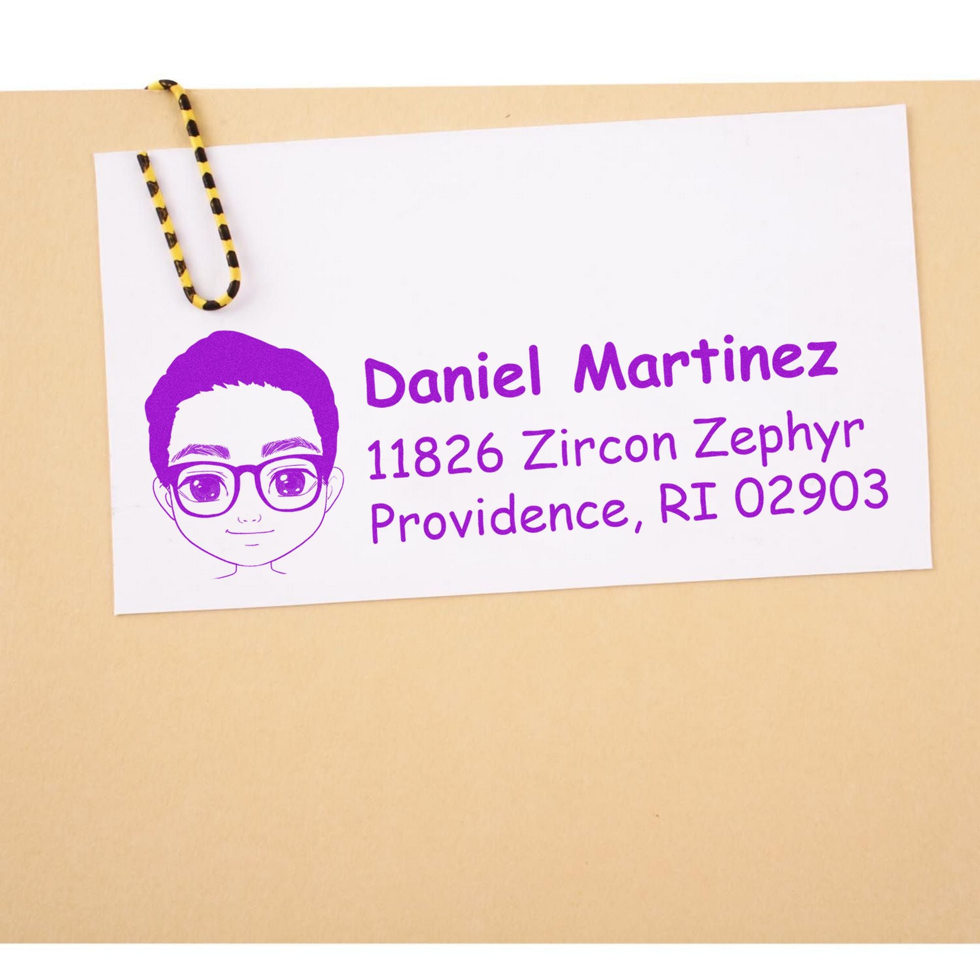 Mr Daniel Bitmoji Pre-Inked Address Stamp for House