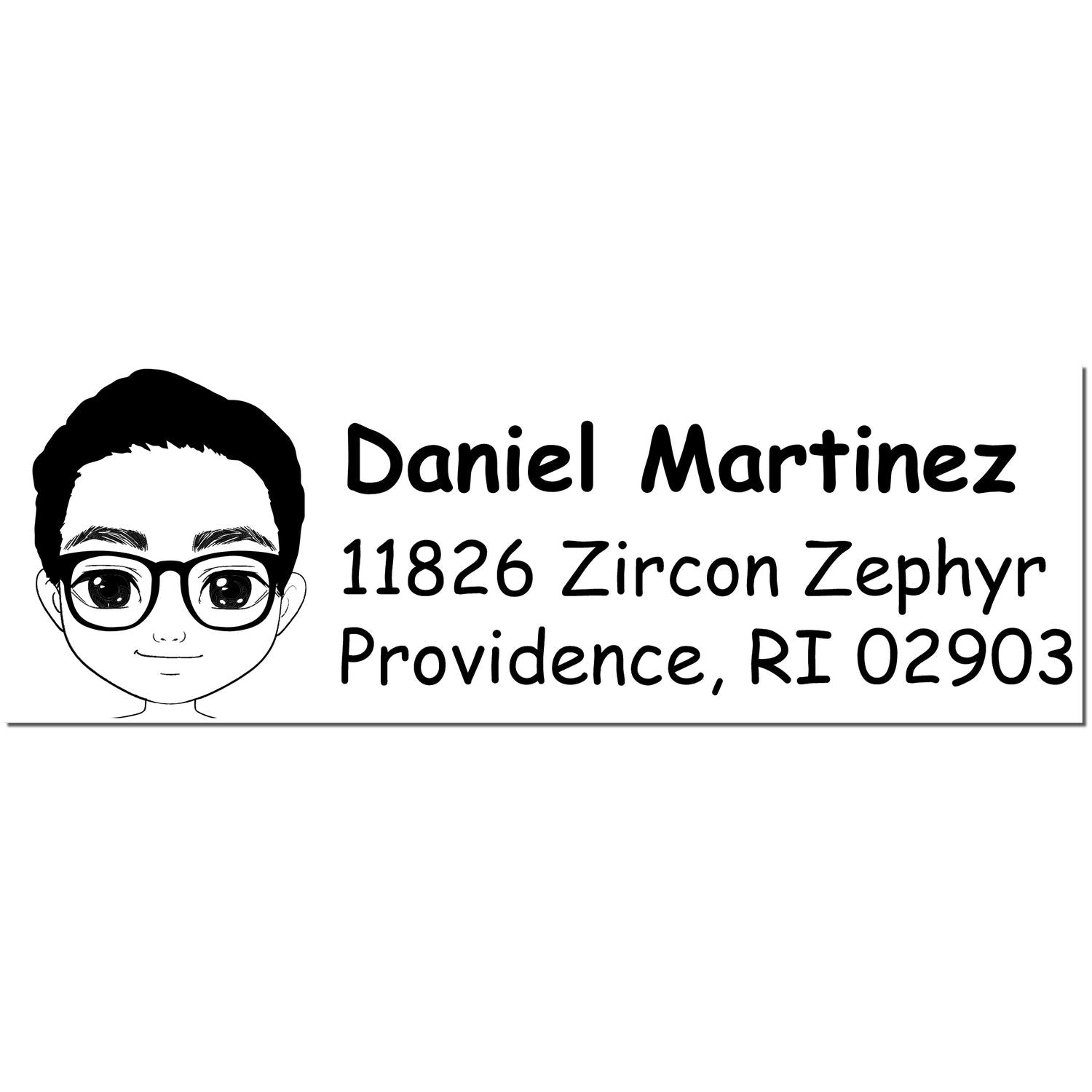 Wood Handle Mr Daniel Bitmoji Address Stamp