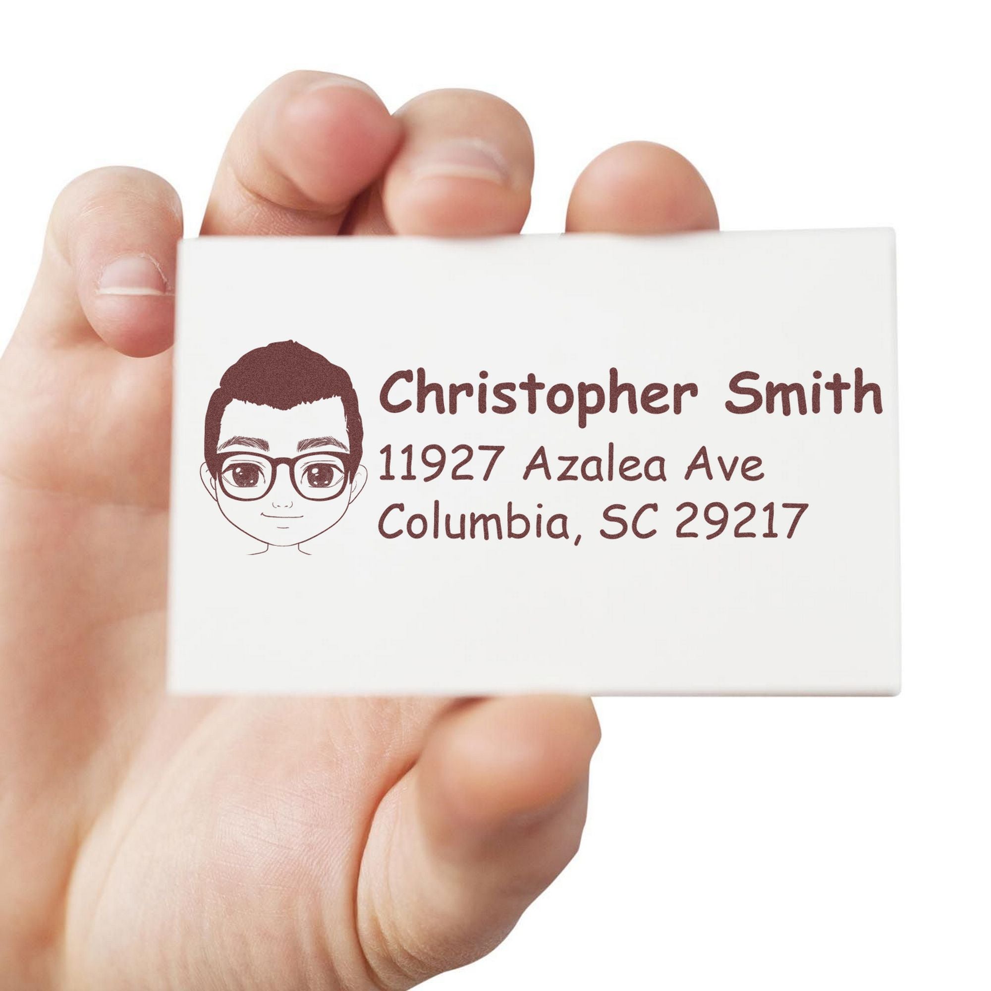 Mr Christopher Bitmoji Pre-Inked Address Stamp for House