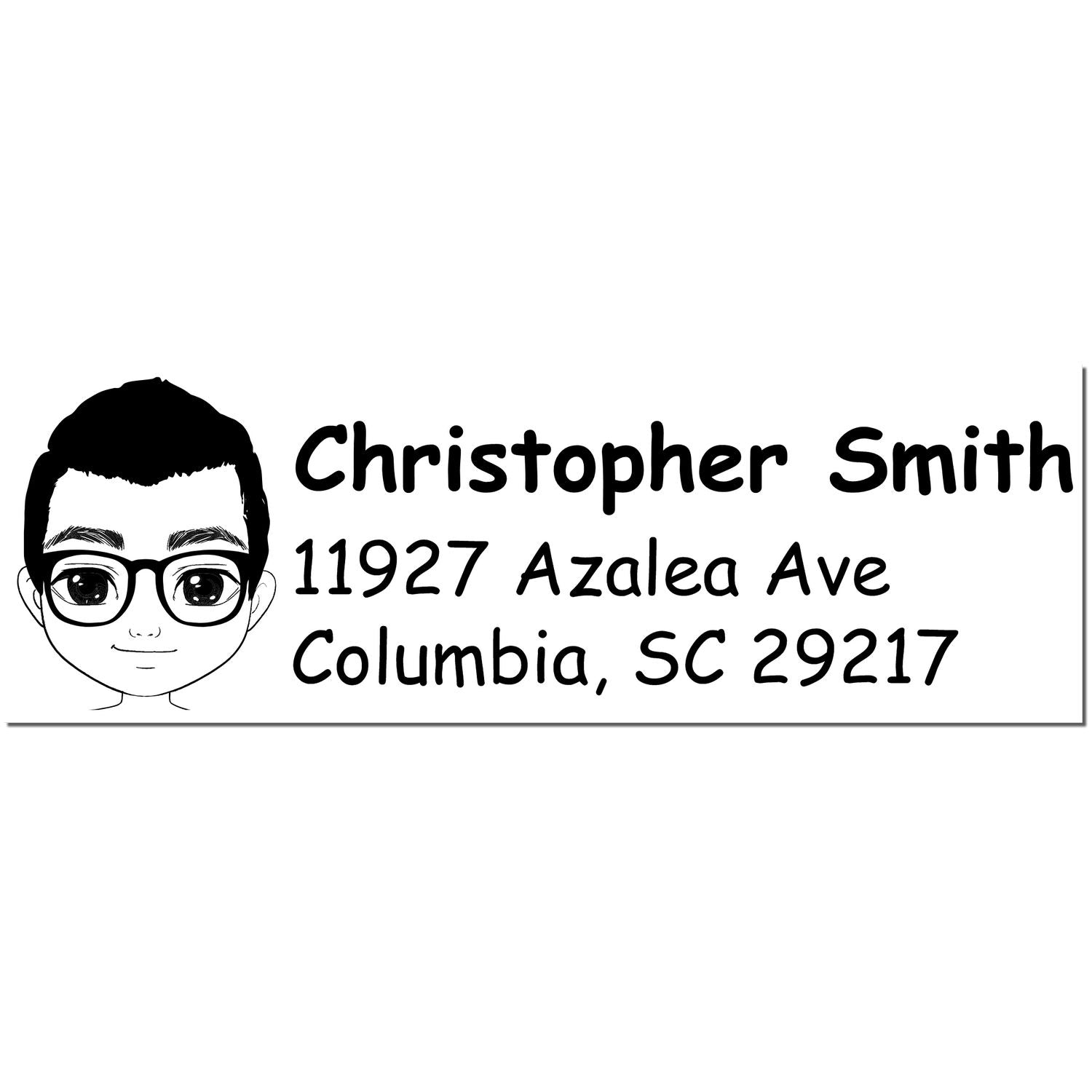 Wood Handle Mr Christopher Bitmoji Address Stamp