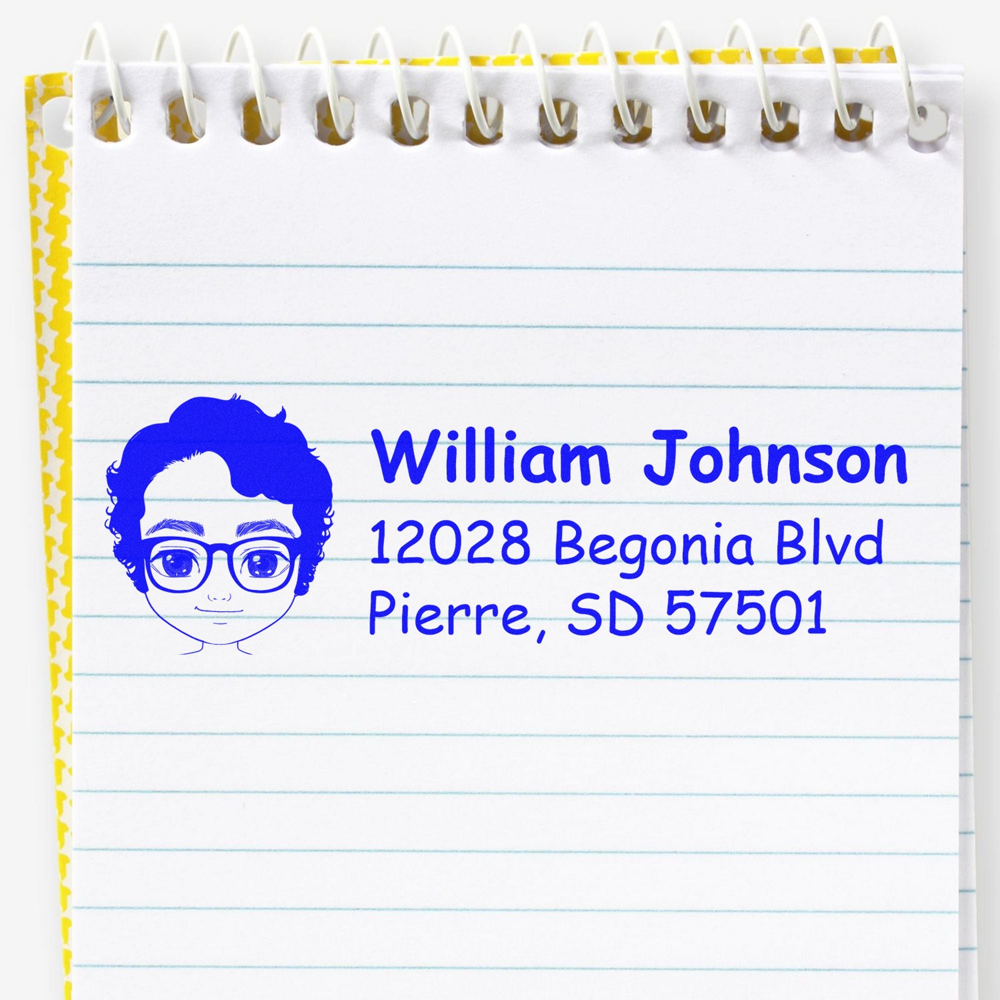 Wood Handle Mr William Bitmoji Address Stamp