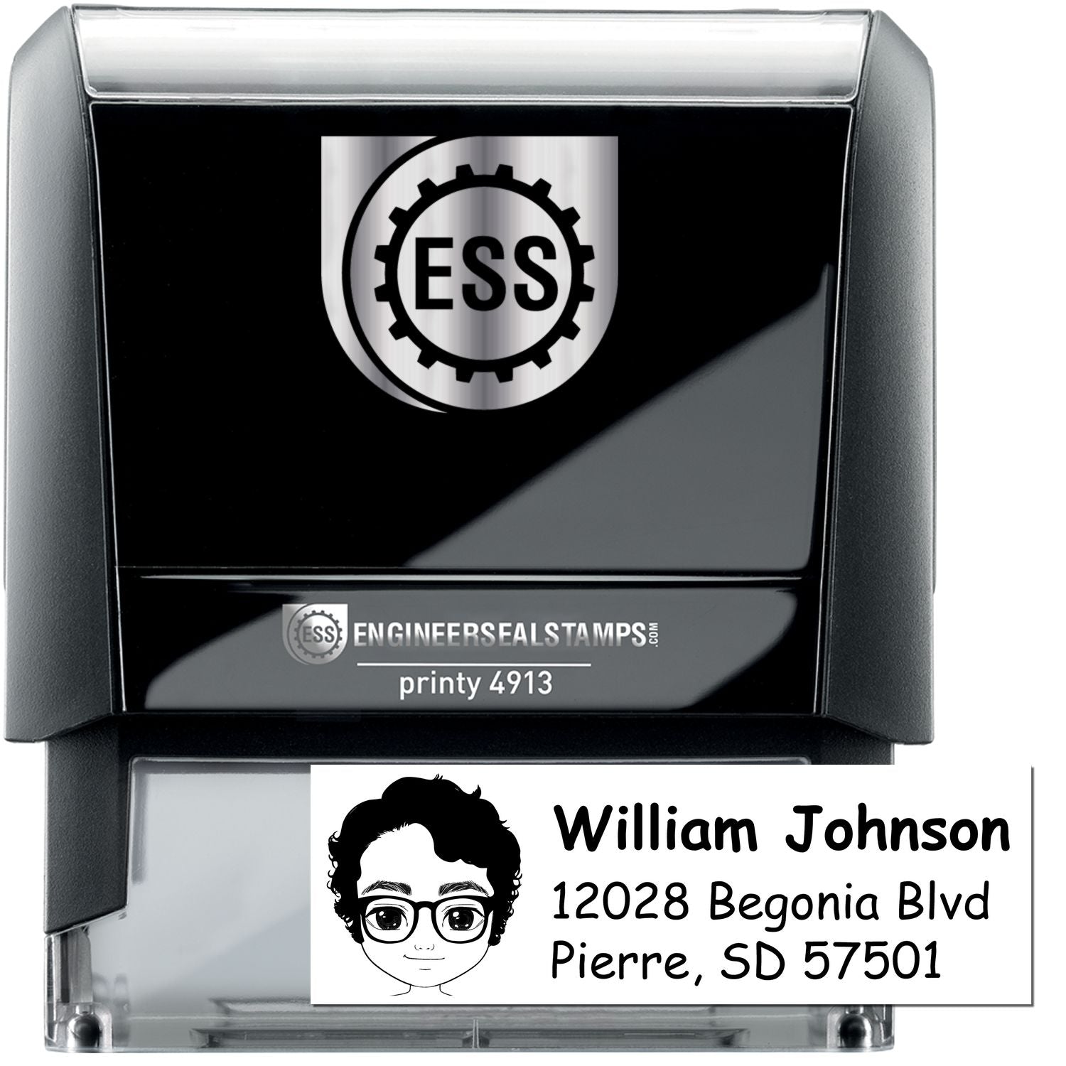 Mr William Bitmoji Self-Inking Home Address Stamp