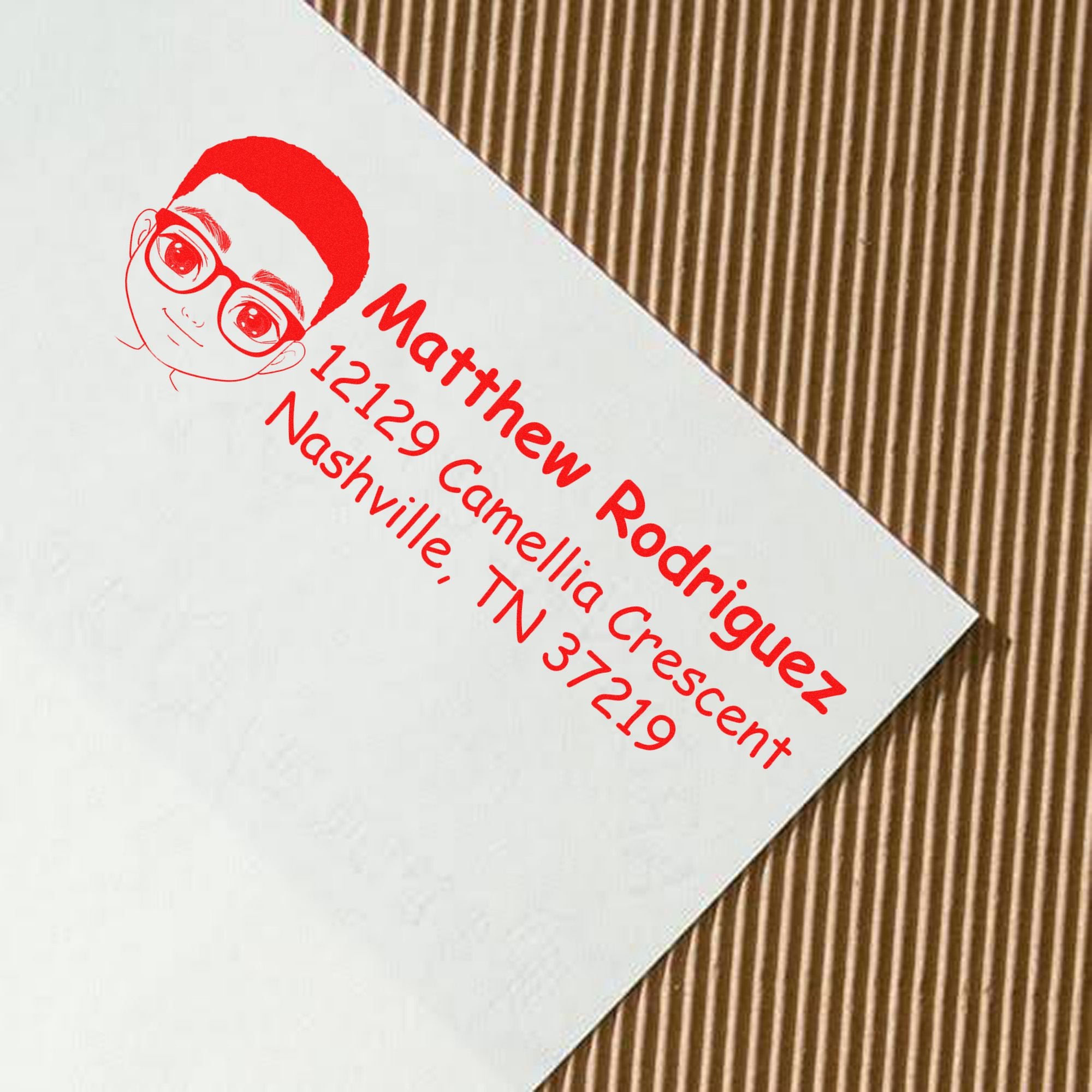 Mr Matthew Bitmoji Customized Address Stamp Pre-Inked