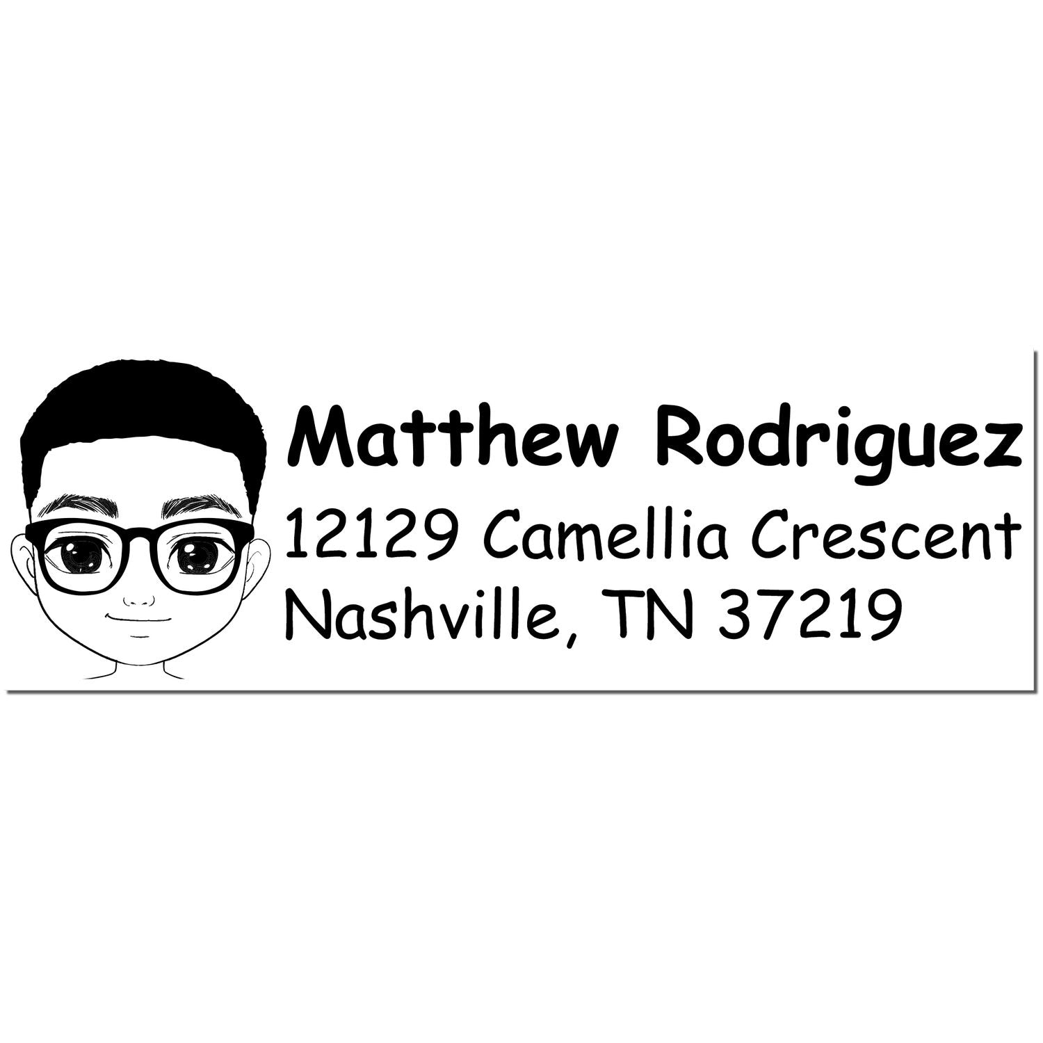 Mr Matthew Bitmoji Customized Address Stamp Pre-Inked