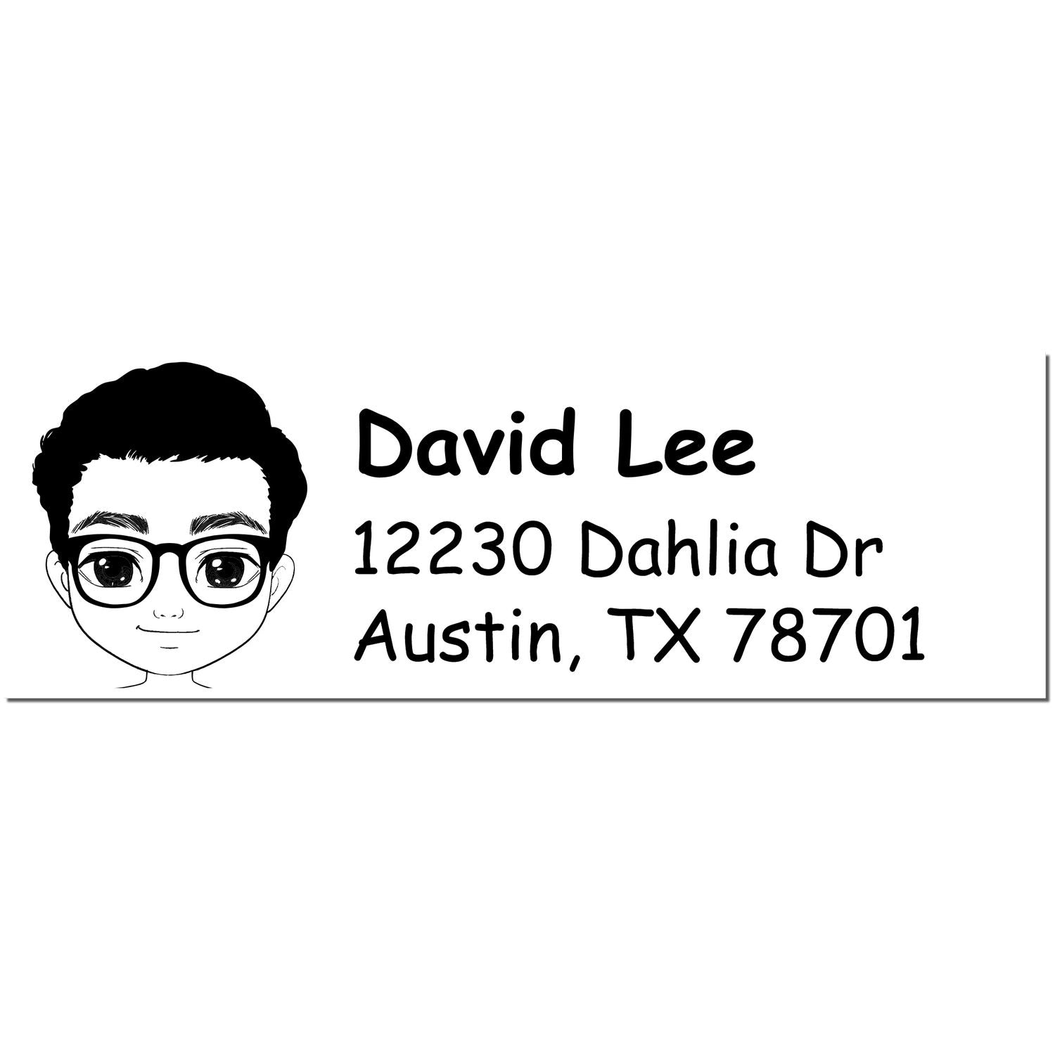 Wood Handle Mr David Bitmoji Address Stamp