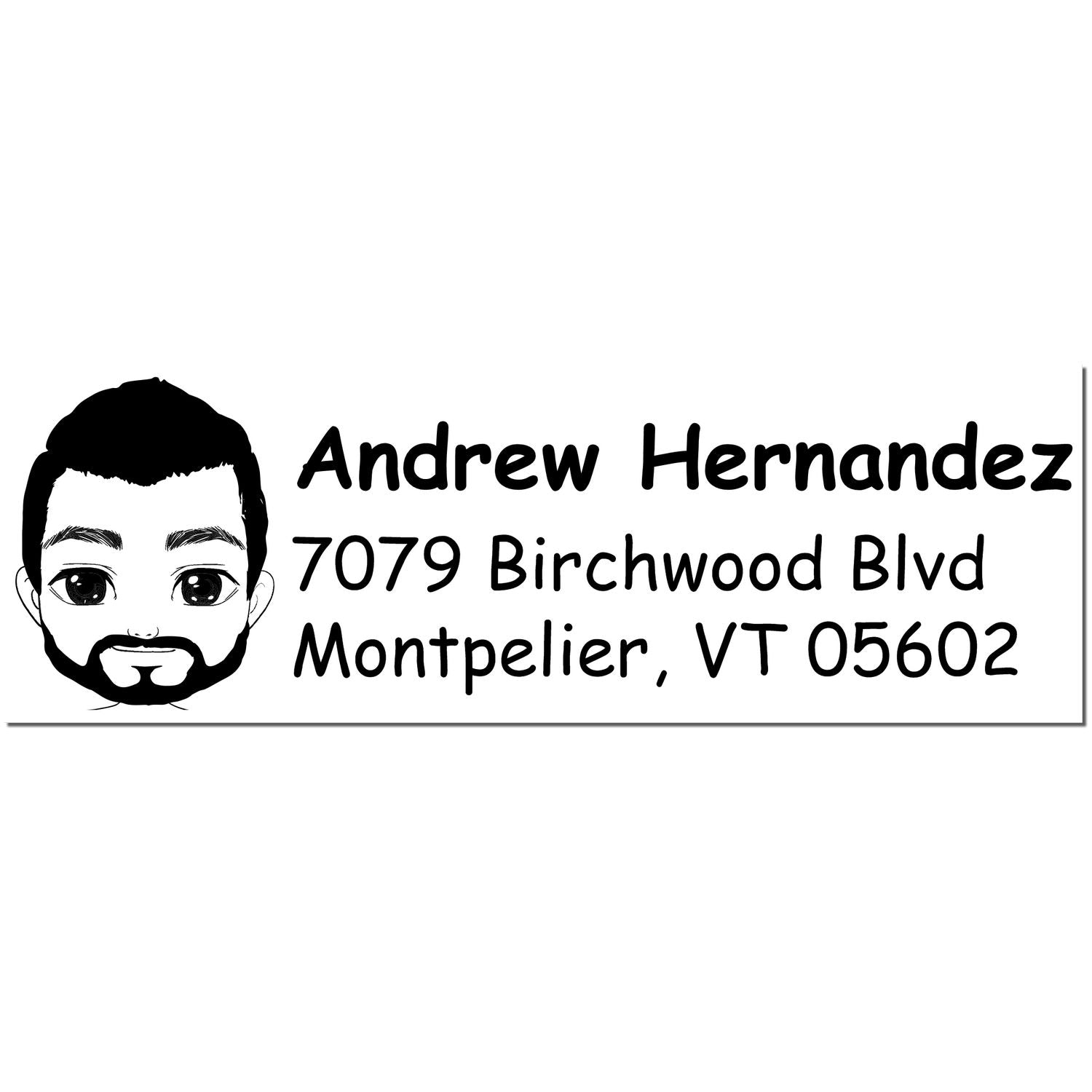 Wood Handle Mr Andrew Bitmoji Address Stamp