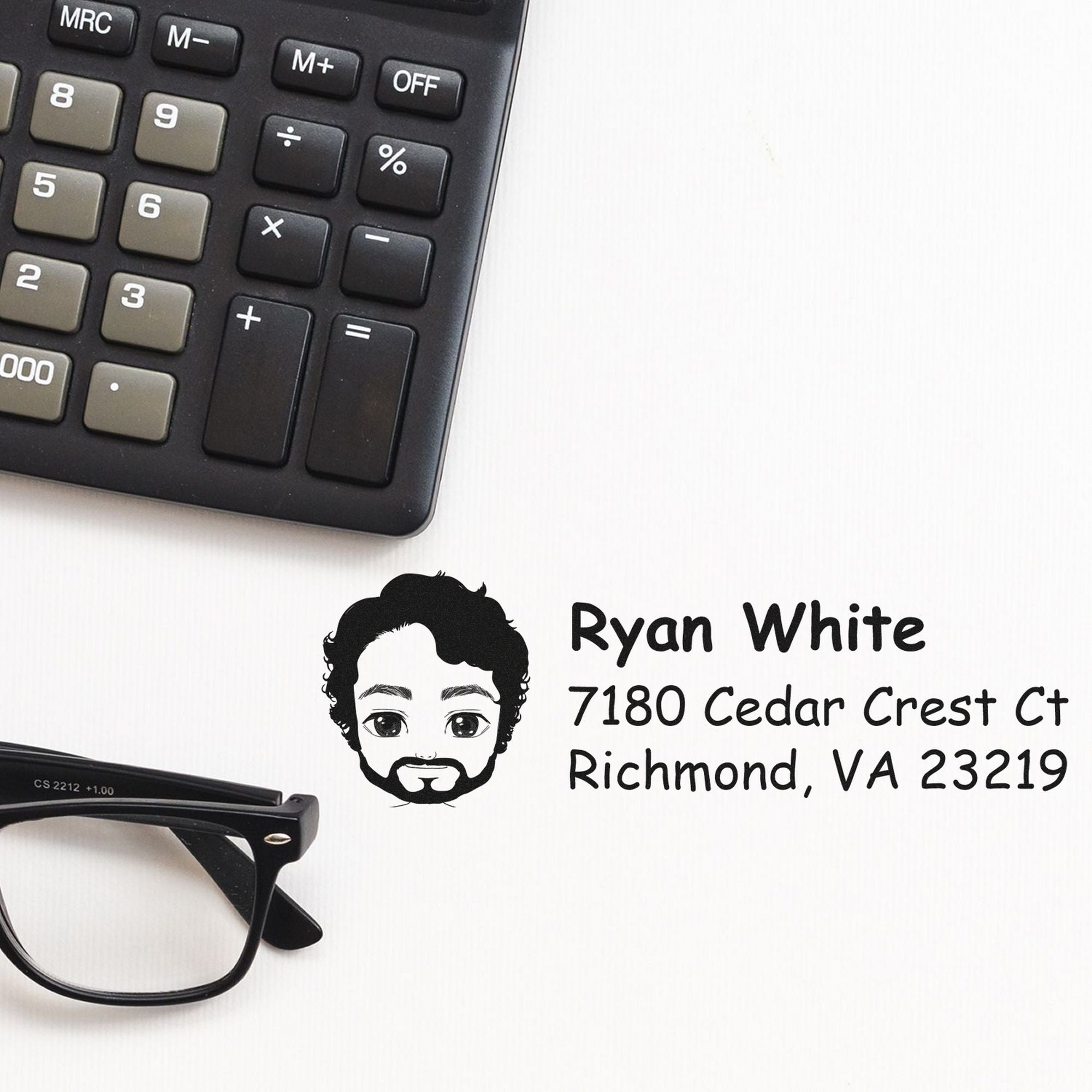 Mr Ryan Bitmoji Pre-Inked Address Stamp for House