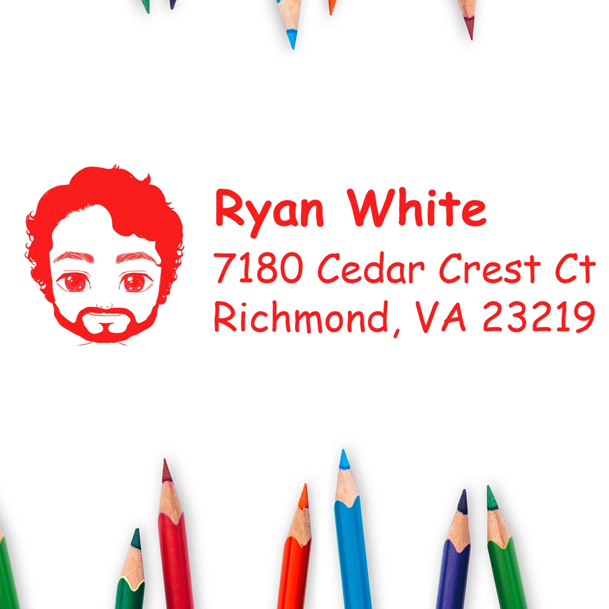 Wood Handle Mr Ryan Bitmoji Address Stamp