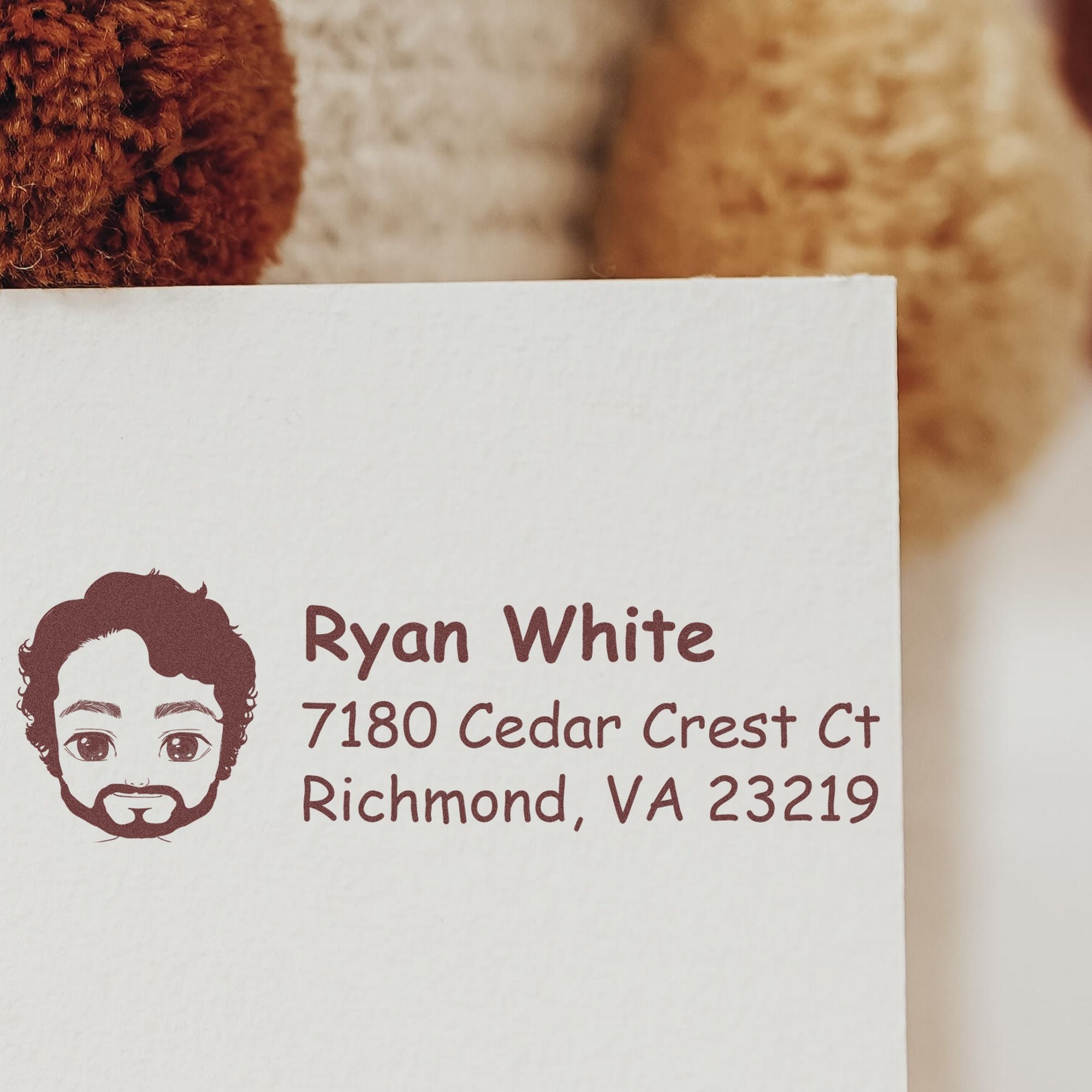 Wood Handle Mr Ryan Bitmoji Address Stamp