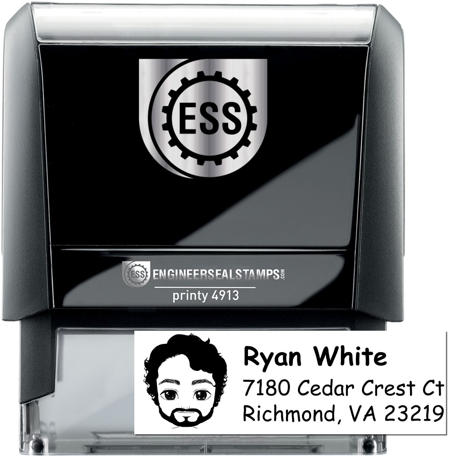 Mr Ryan Bitmoji Self-Inking Home Address Stamp