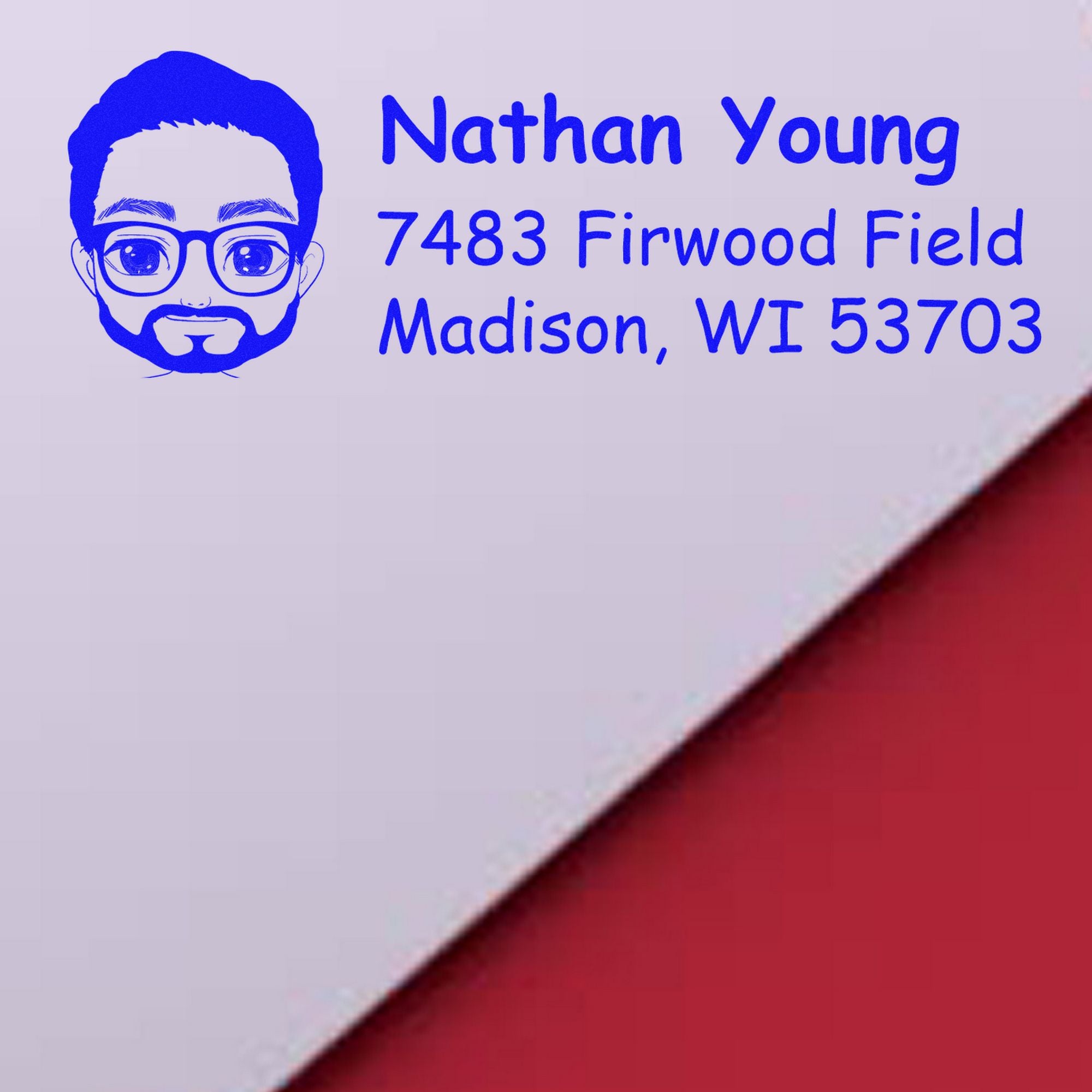 Wood Handle Mr Nathan Bitmoji Address Stamp