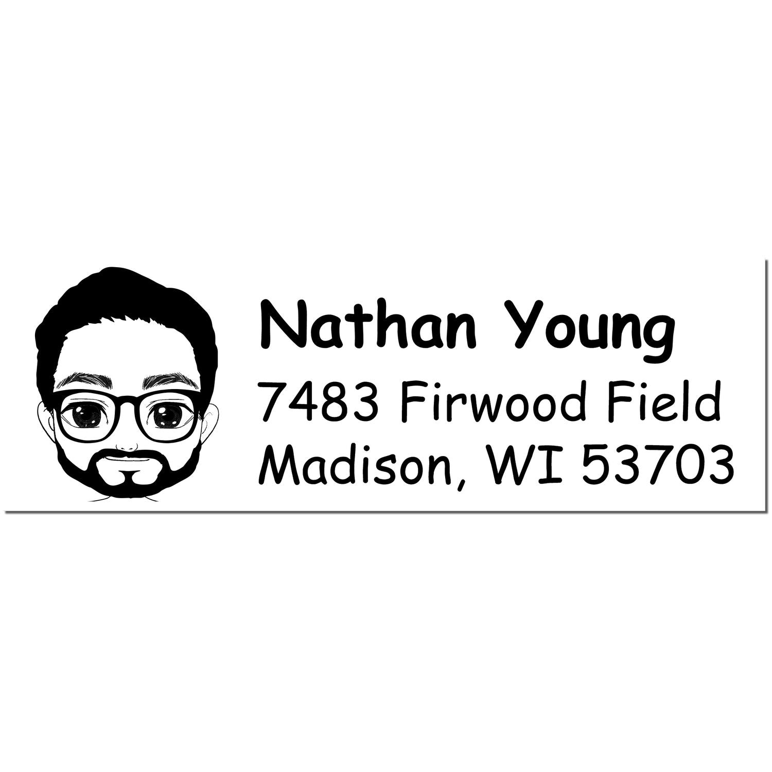 Mr Nathan Bitmoji Pre-Inked Address Stamp for House