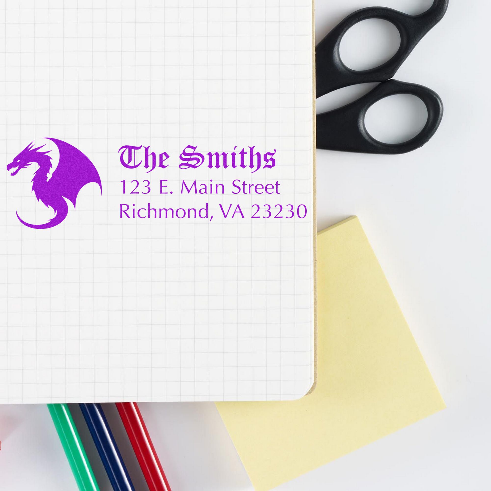 Grimm Dragon Customize Return Address Pre-Inked Stamp