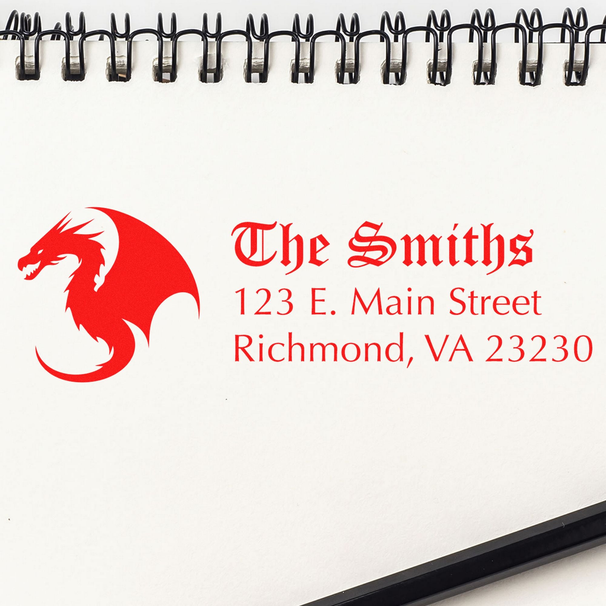 Grimm Dragon Custom Return Address Rubber Stamp