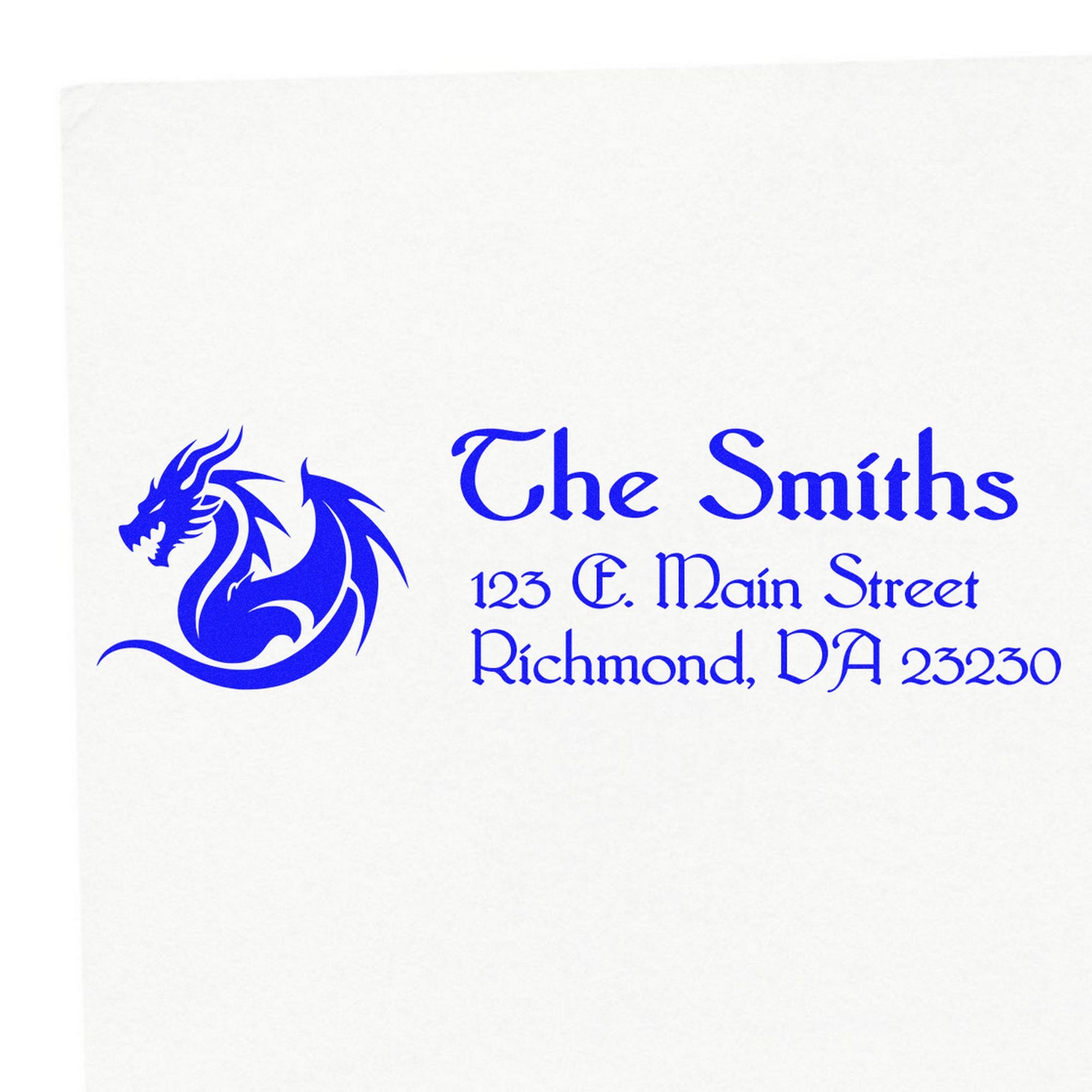 Self-Inking Typhoon Dragon Customizable Address Label Stamp