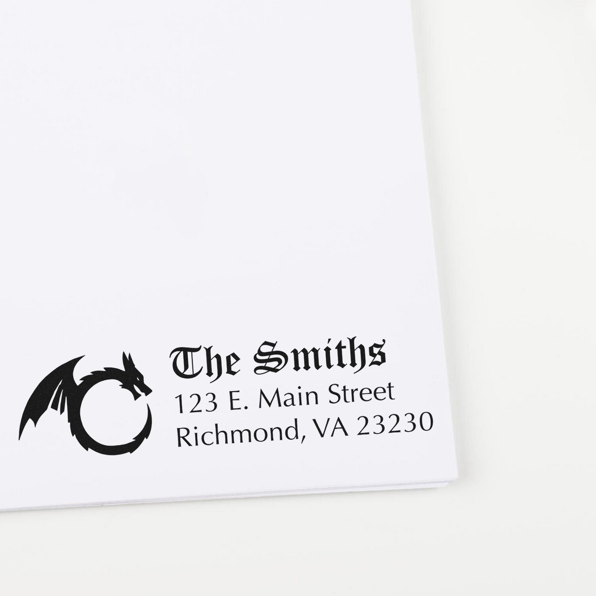 Obsidian Dragon Custom Home Address For Envelopes Rubber Stamp