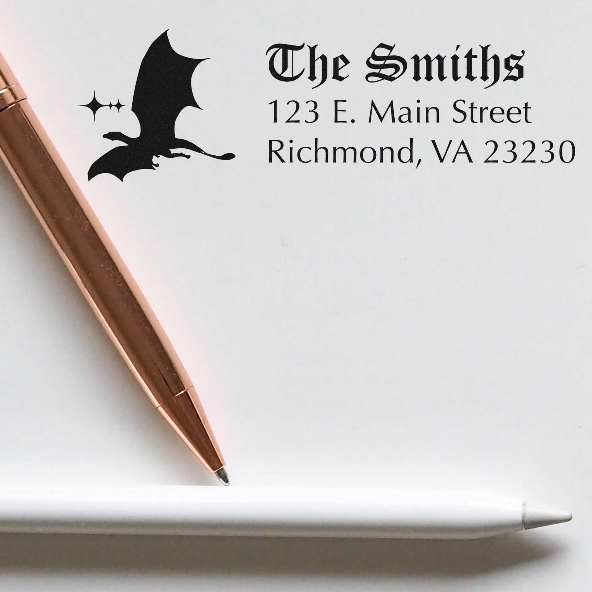 Wraith Dragon Customizable Home Address For Envelopes Pre-Inked Stamp