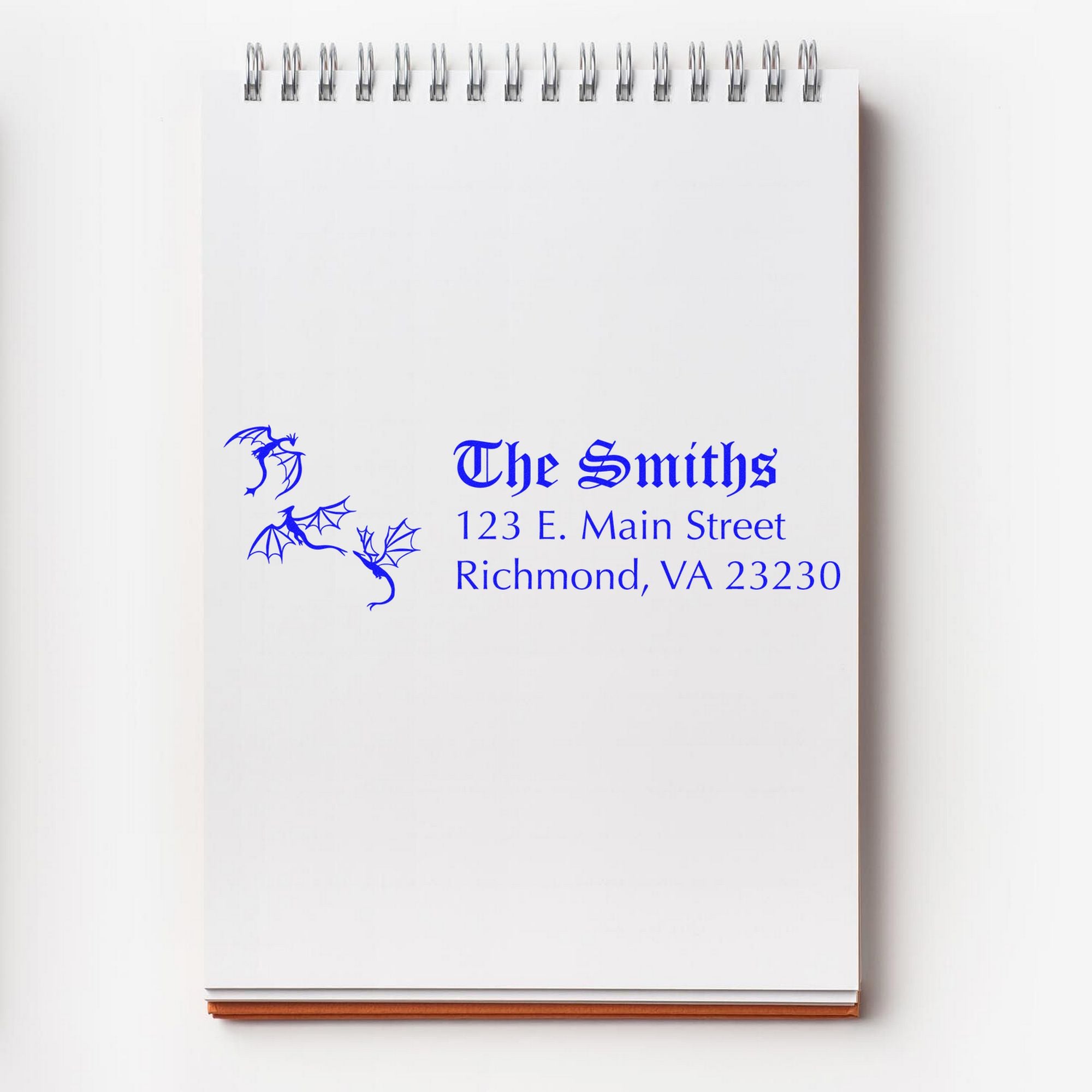 Self-Inking Onyx Dragon Custom Mailing Address Stamp