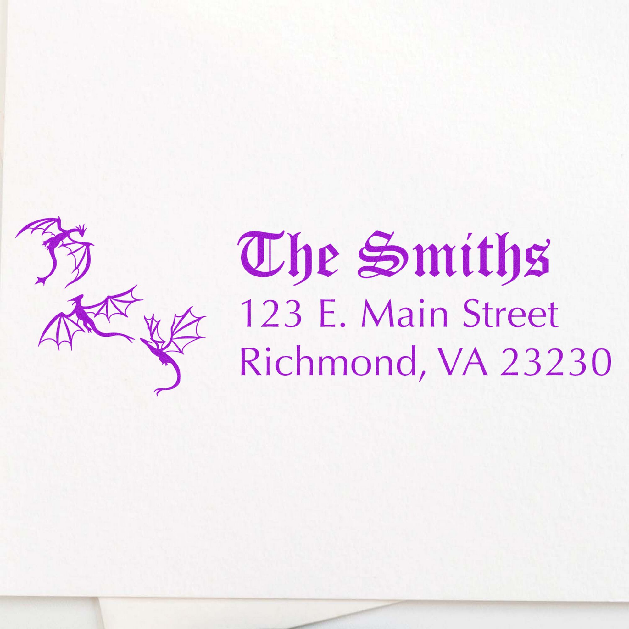 Self-Inking Onyx Dragon Custom Mailing Address Stamp