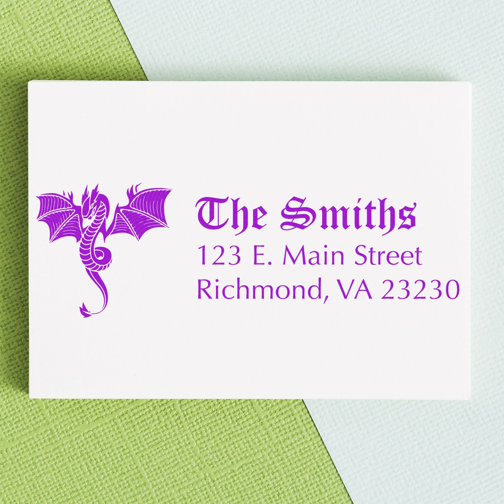 Slim Chaos Dragon Customizable Return Address Stamp