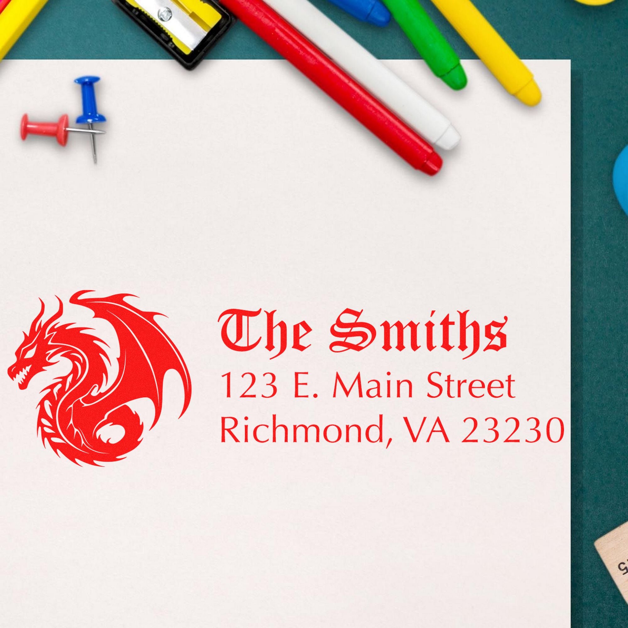 Raven Dragon Customize Mail Rubber Stamp - Engineer Seal Stamps