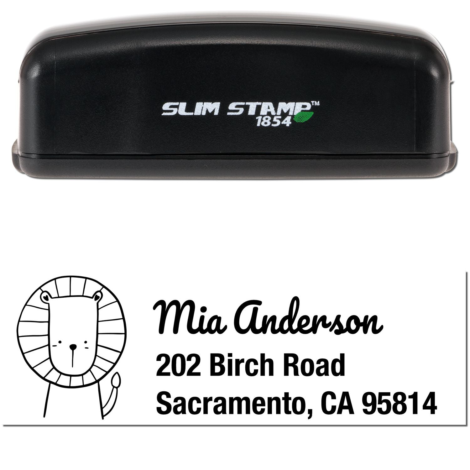 Slim Pre-Inked Little Roar Custom Return Address Stamp